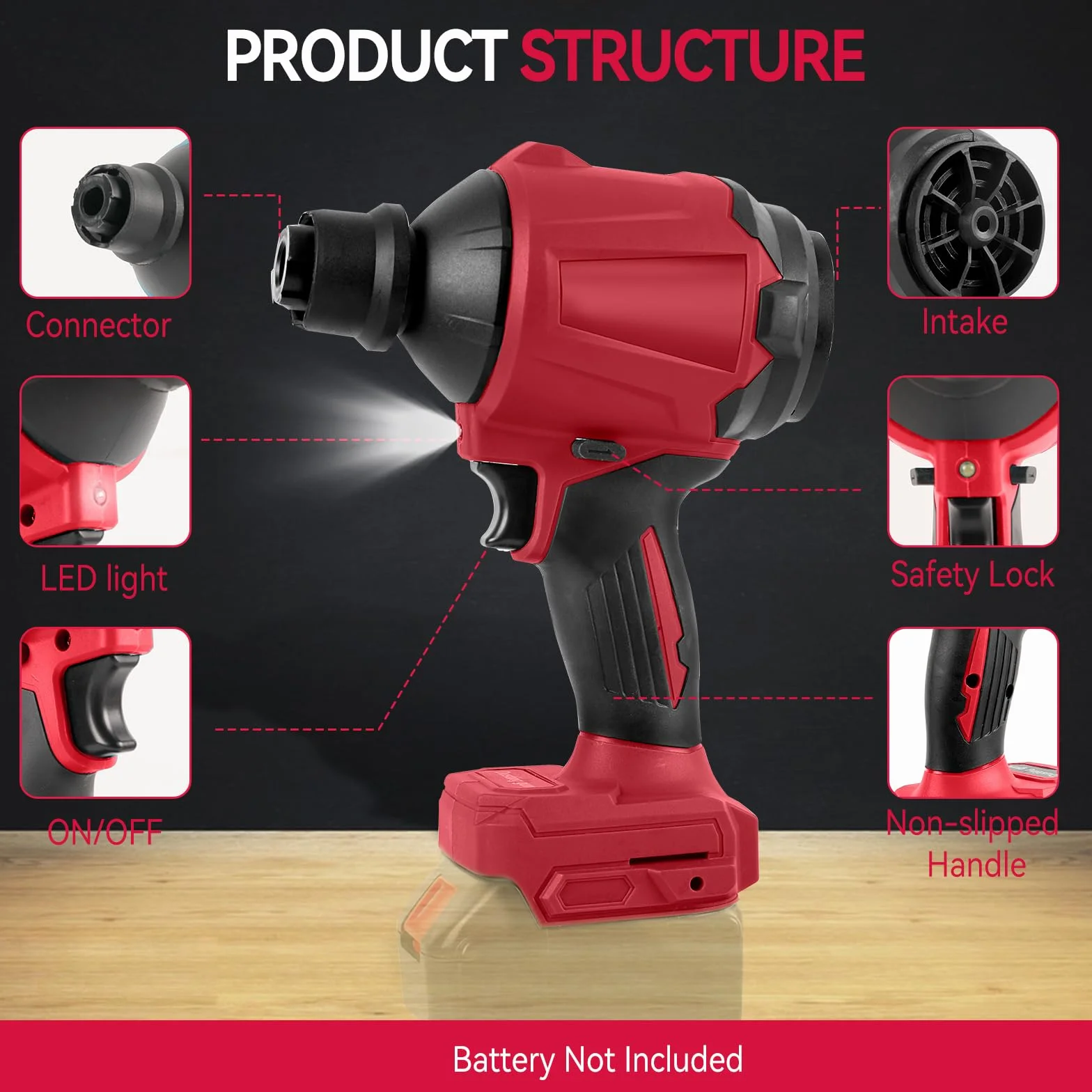 Souffleur sans fil pour batterie Milwaukee M18 18 V, 40 000 tr/min, 447 MPH, moteur en continu, pour atelier, maison et voiture (sans batterie)