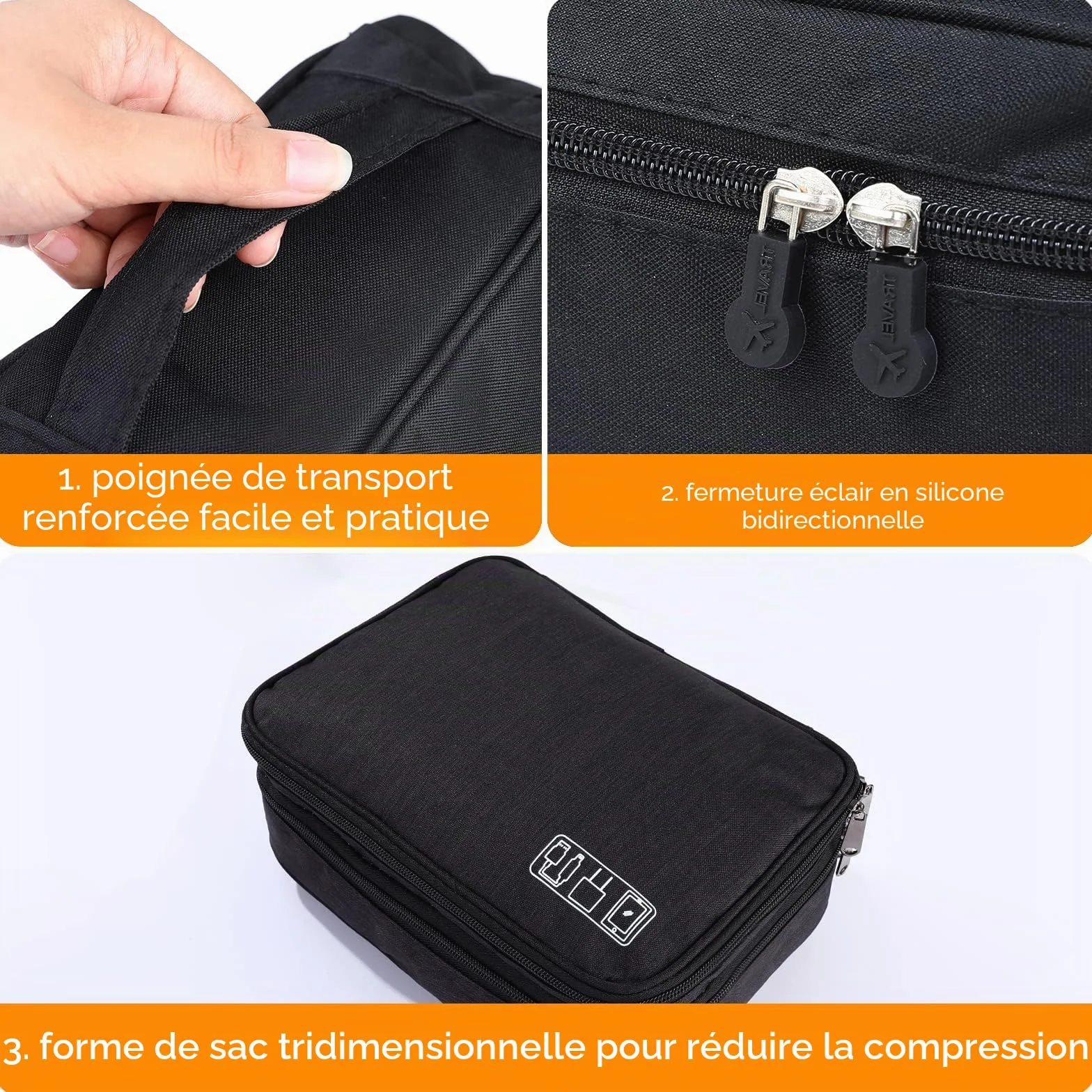 Sac Câble Multifonctionnel Universel pour Voyage Électronique Cable Management Tablette Disque Dur Externe Chargeur Adaptateurs