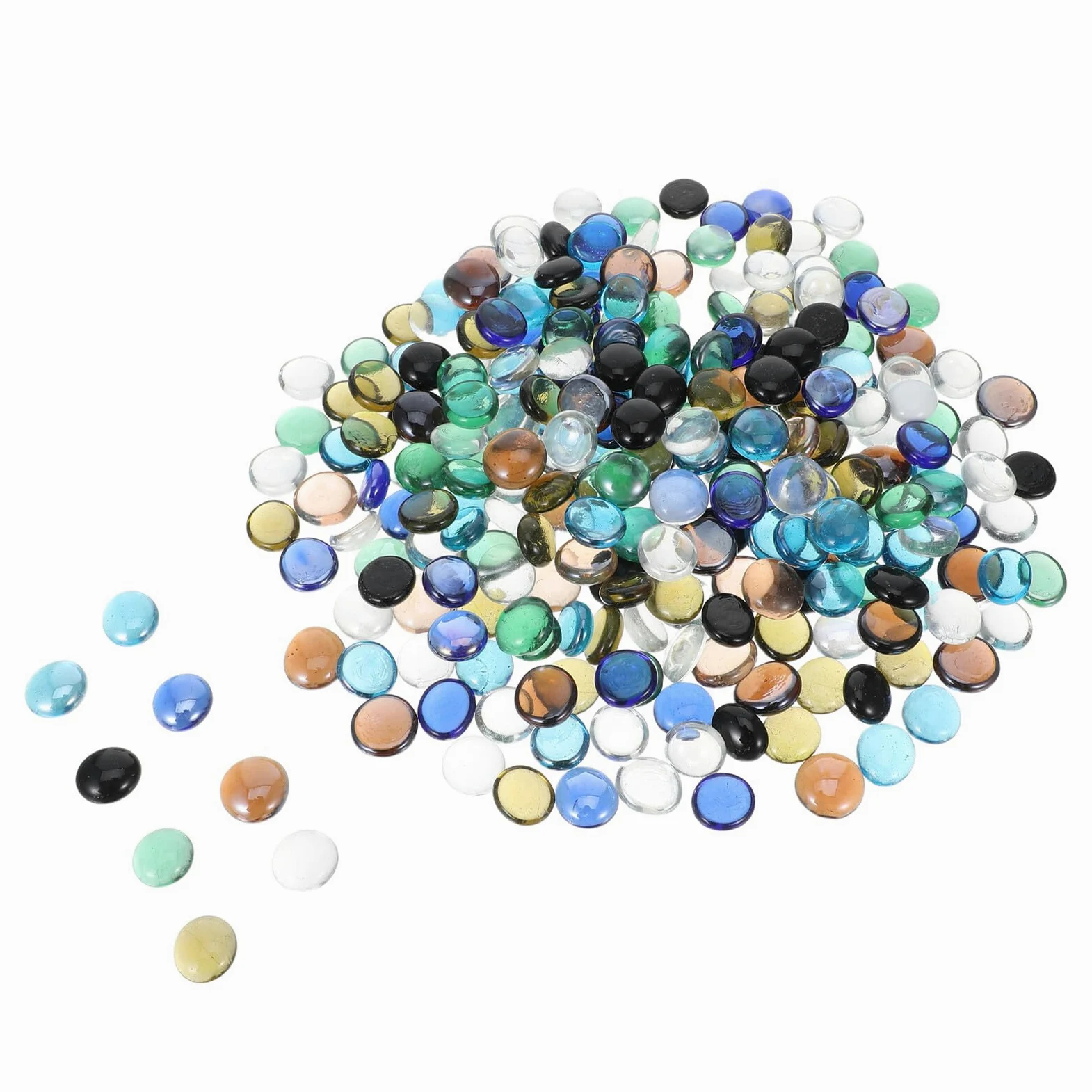 VOSAREA Pierres Décoratives en Verre Transparentes Plates 17-19 Mm pour Aquarium Jardin Artisanat et Décoration de Vase Paquet 1 Couleur Aléatoire