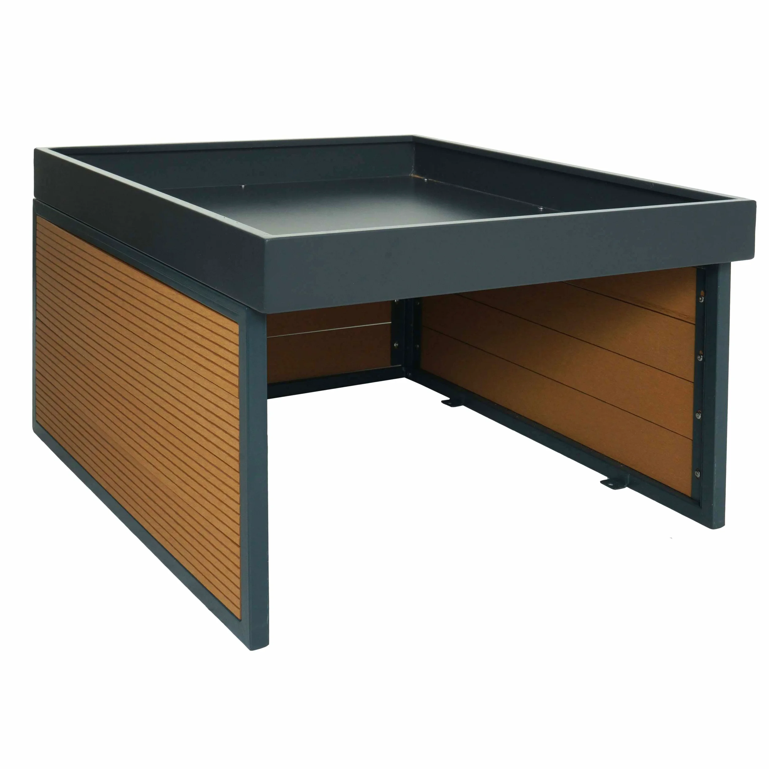 Garage pour Tondeuse-Robot HWC-L45 WPC métal 40x60x73cm Aspect chêne