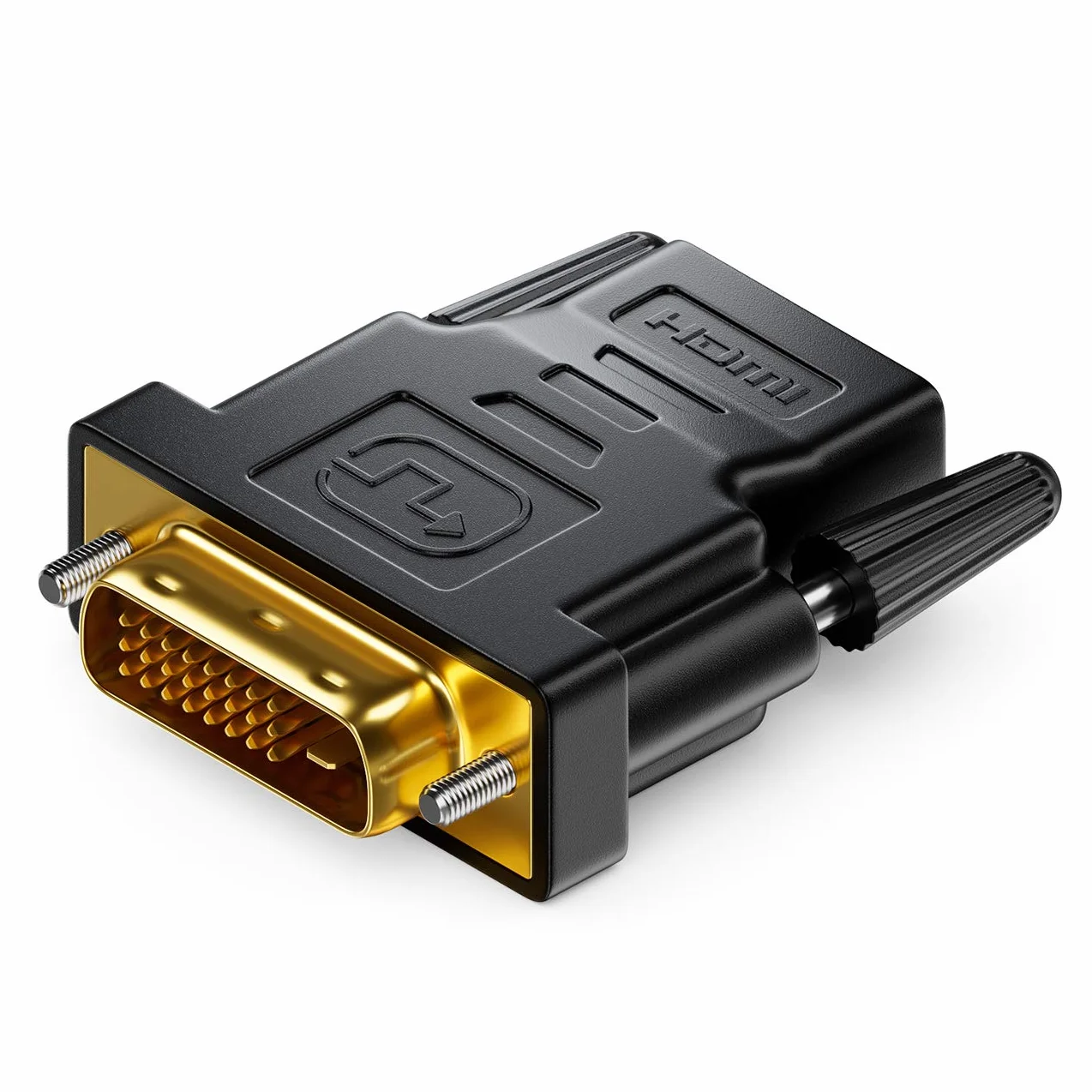 deleyCON Adaptateur HDMI vers DVI Bidirectionnel Convertisseur Femelle vers DVI-D Mâle Plaqué Or 1920x1200 1080p