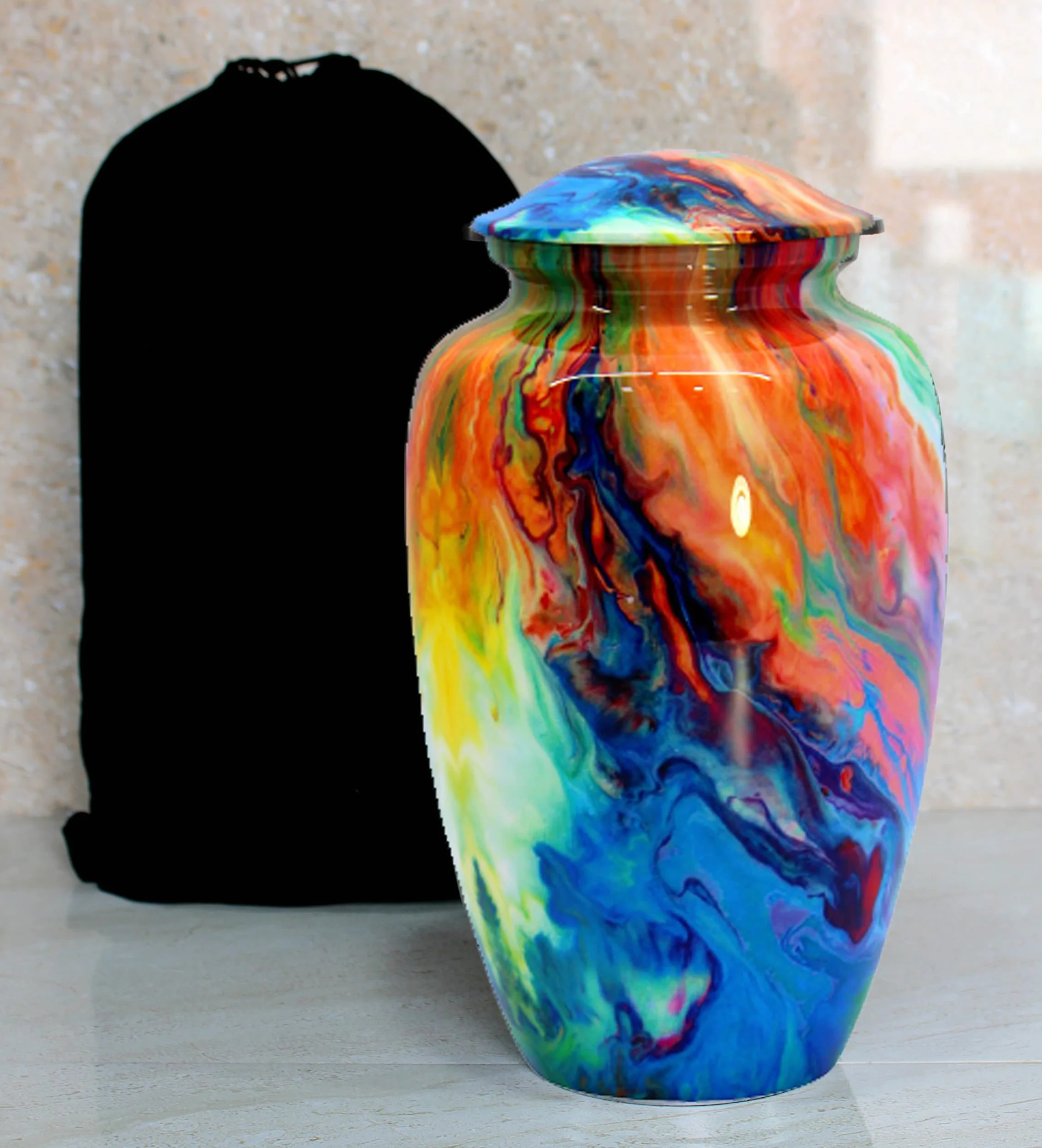 Urne funéraire en métal multicolore 25,4 cm eSplanade