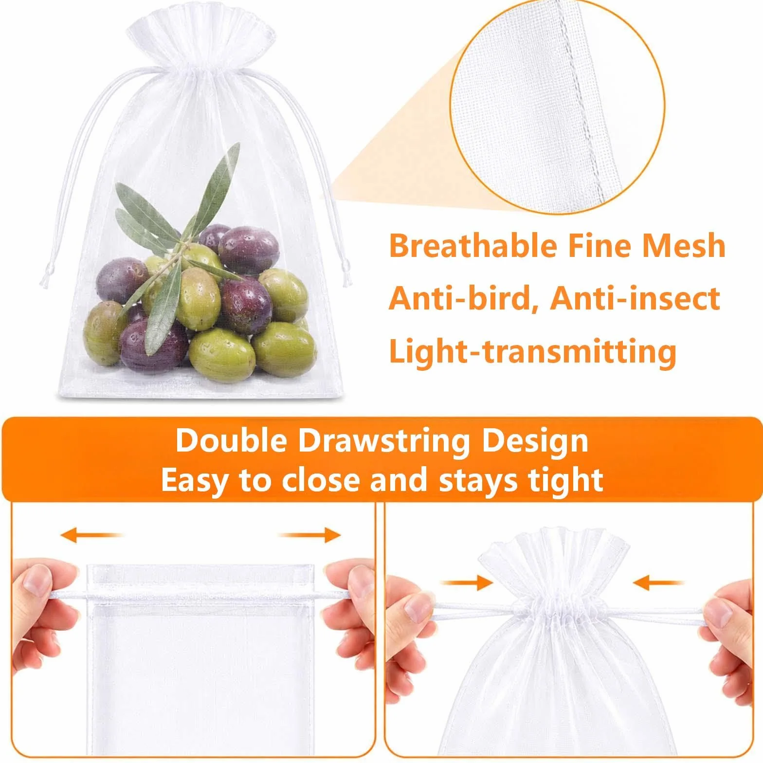 Sachet Protection Raisin 30x40 cm Lot de 100 Sac Filets Jardin