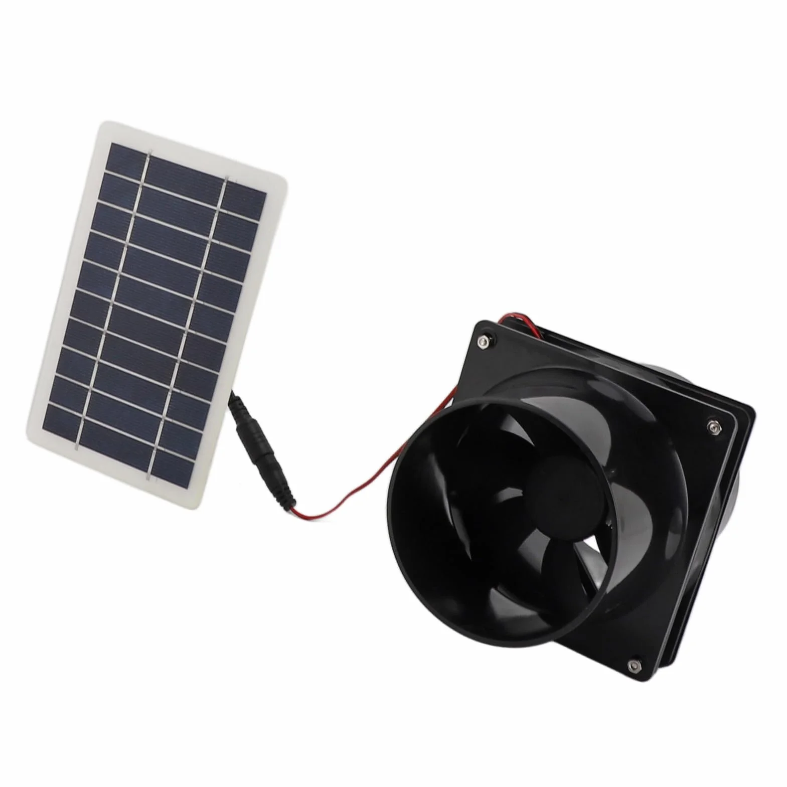 Jeanoko Ventilateur D'extraction Solaire 10 W 12 V pour Tuyau Rond avec Panneau Solaire ABS