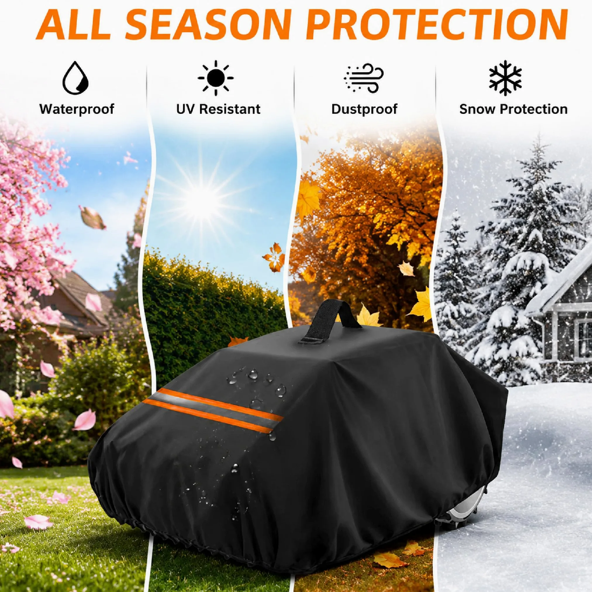 Abris Robot Tondeuse pour Mammotion LUBA Mini 2 AWD 1500, 600D Housse Oxford Réfléchissante, Ajustement Stable, Anti-UV et Pluie