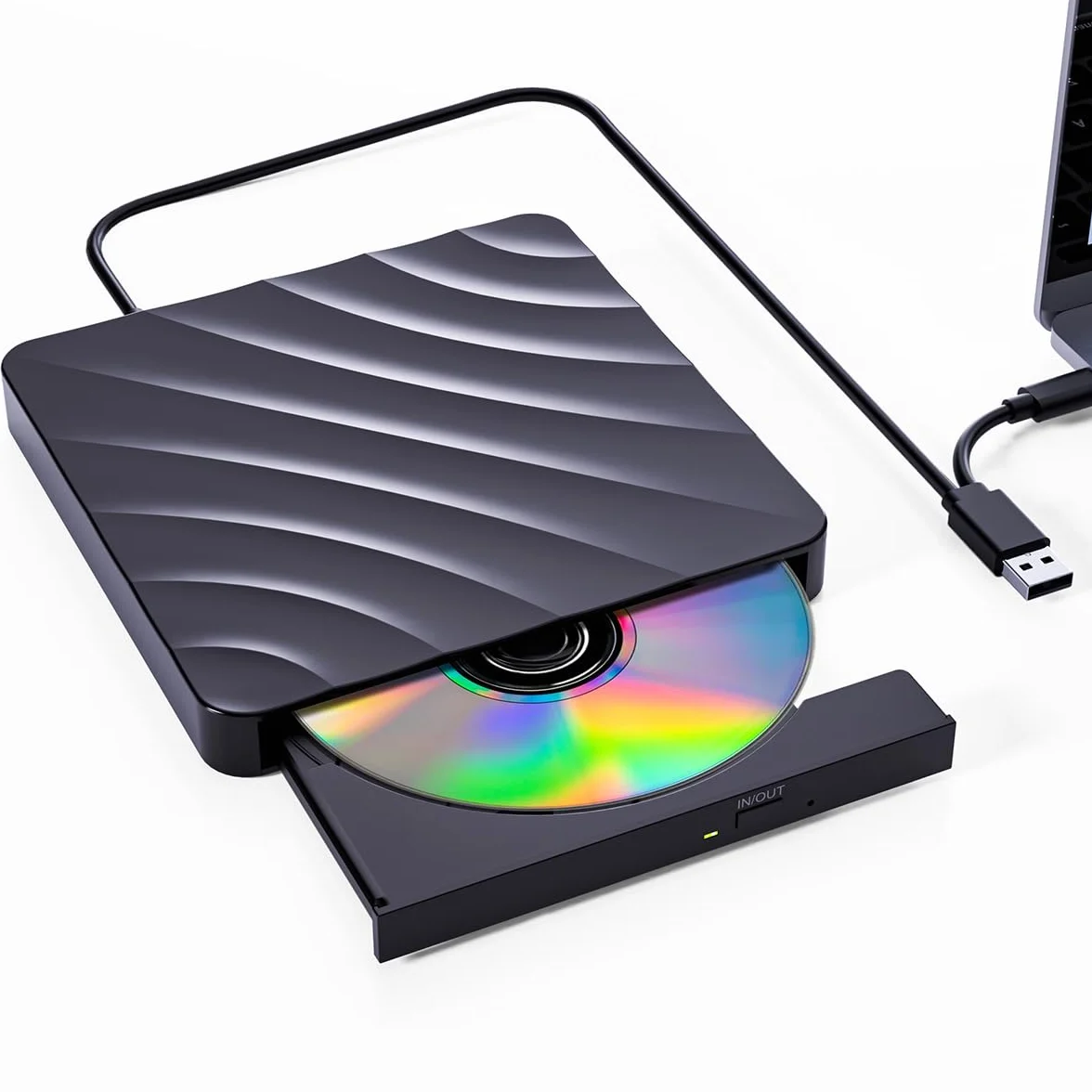 Lecteur CD DVD Externe USB 3.0 Graveur DVD RW pour PC Windows Mac OS Linux