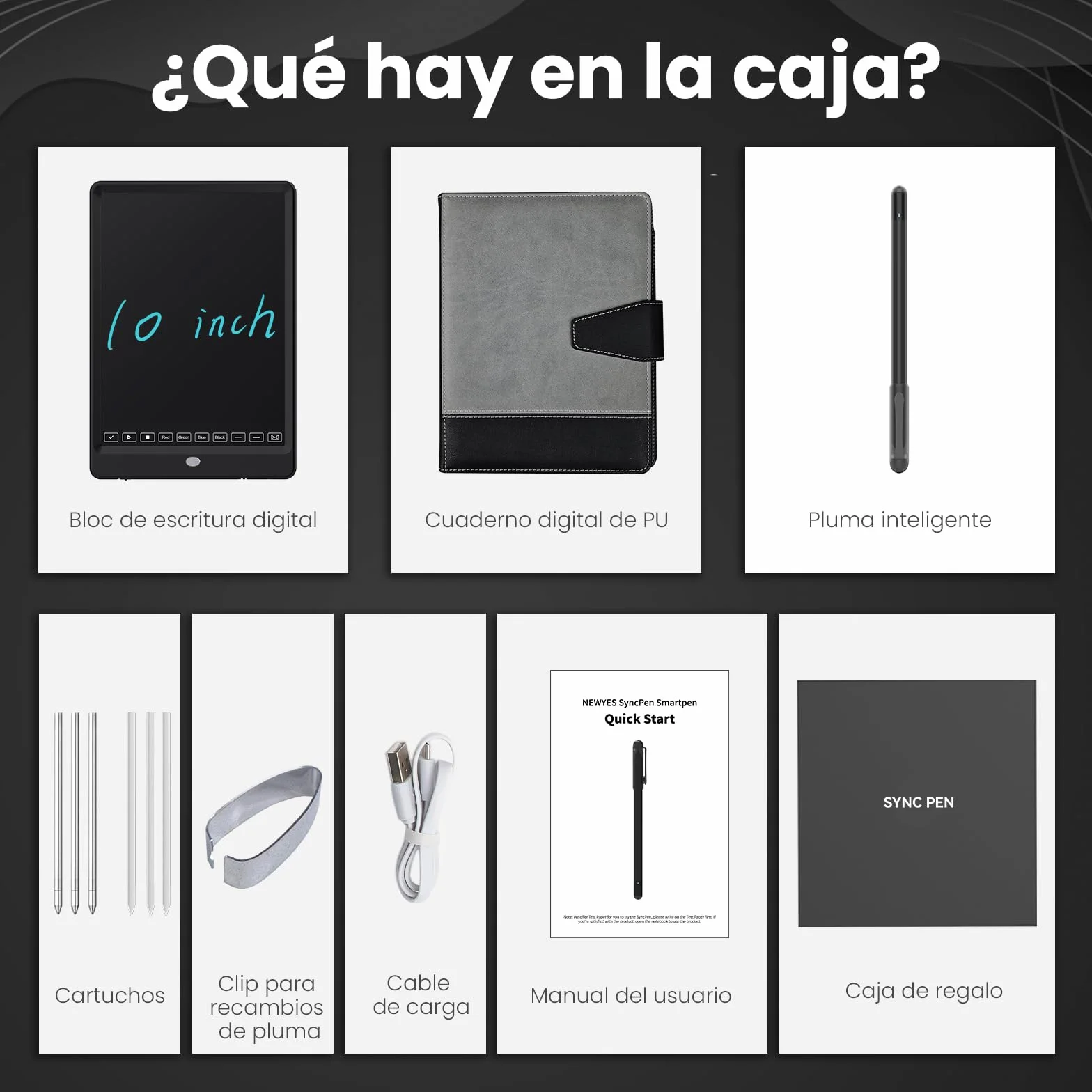 NEWYES SyncPen 3.0 Smart Pen - Synchronisez notes écran papier, compatible iOS Android