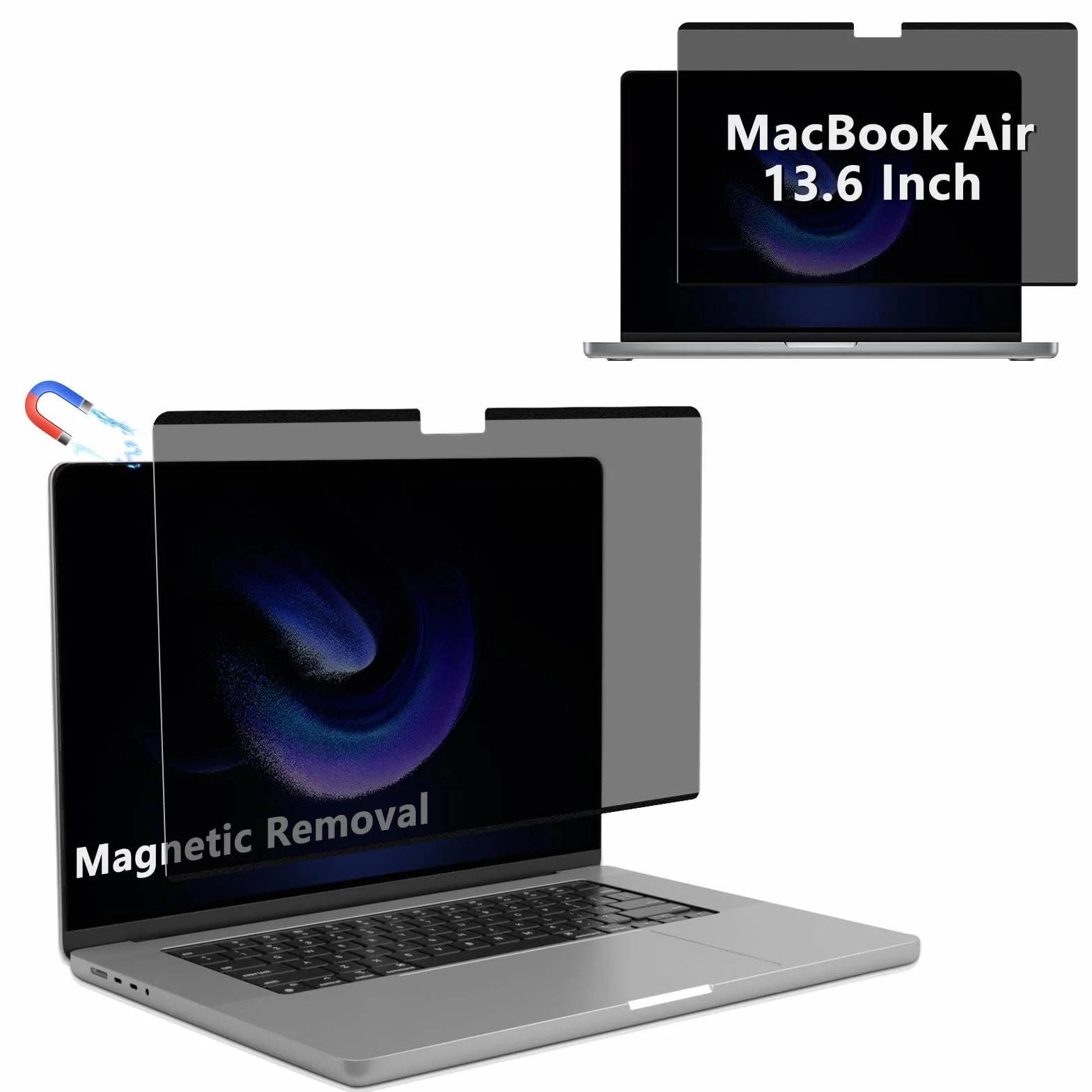 Filtre de Confidentialité Magnétique pour MacBook Air 13.6 Pouces M5/M4/M3/M2, Anti-Lumière Bleu