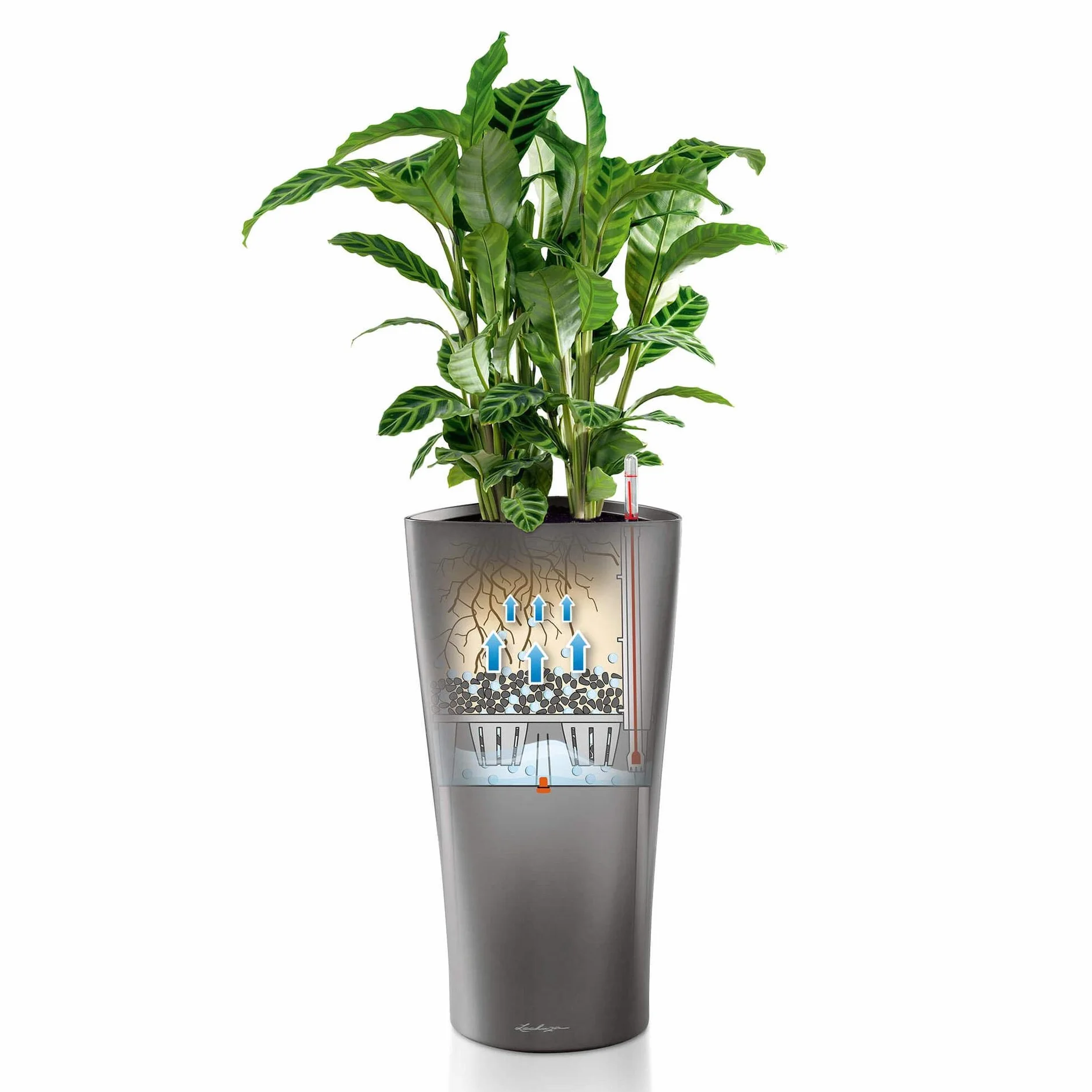 Lechuza Pot de Fleurs d'Intérieur Premium Delta 40 x 40 x 75 cm Blanc