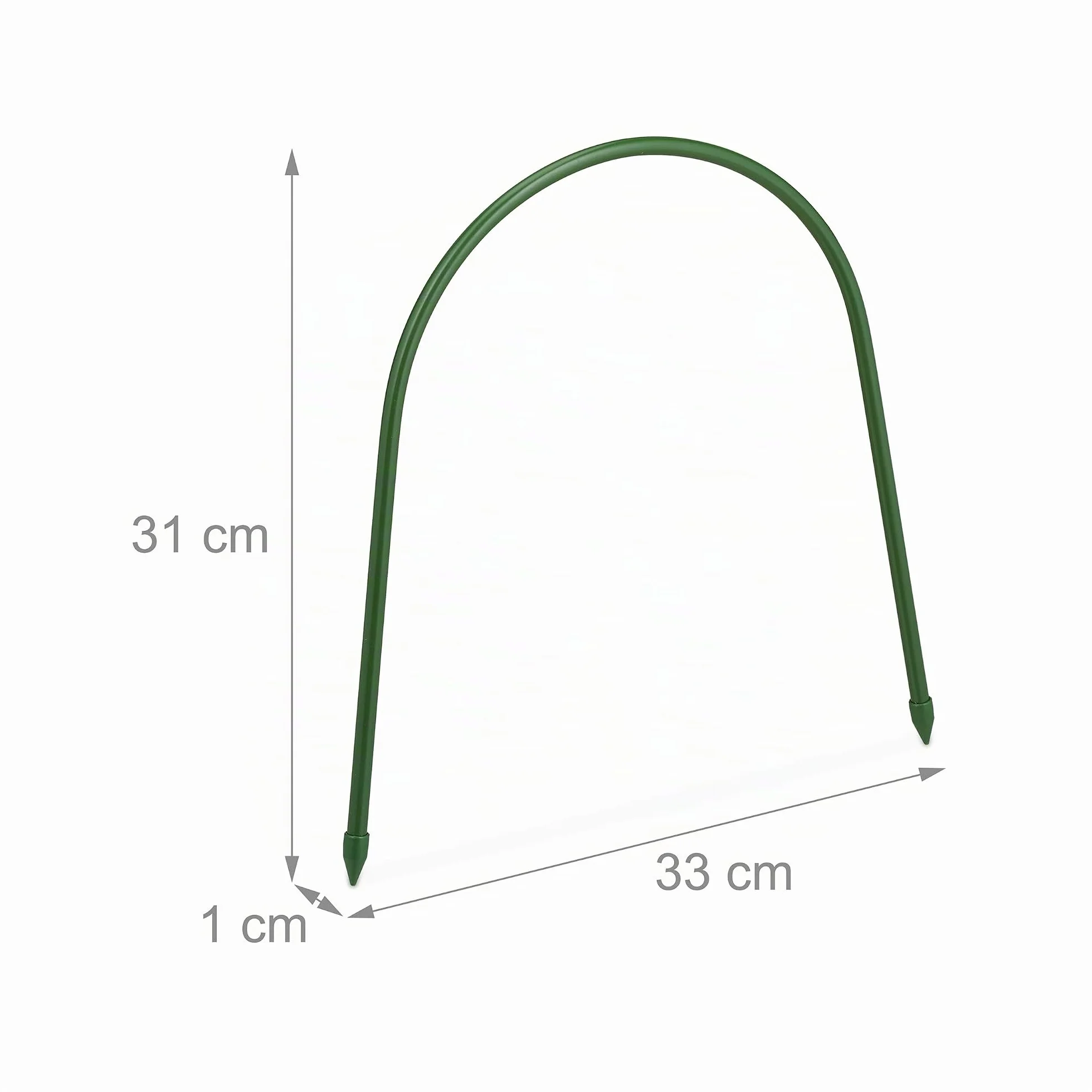 Relaxdays Arceau pour Serre Tunnel 31x33 cm Lot de 10 Acier Vert