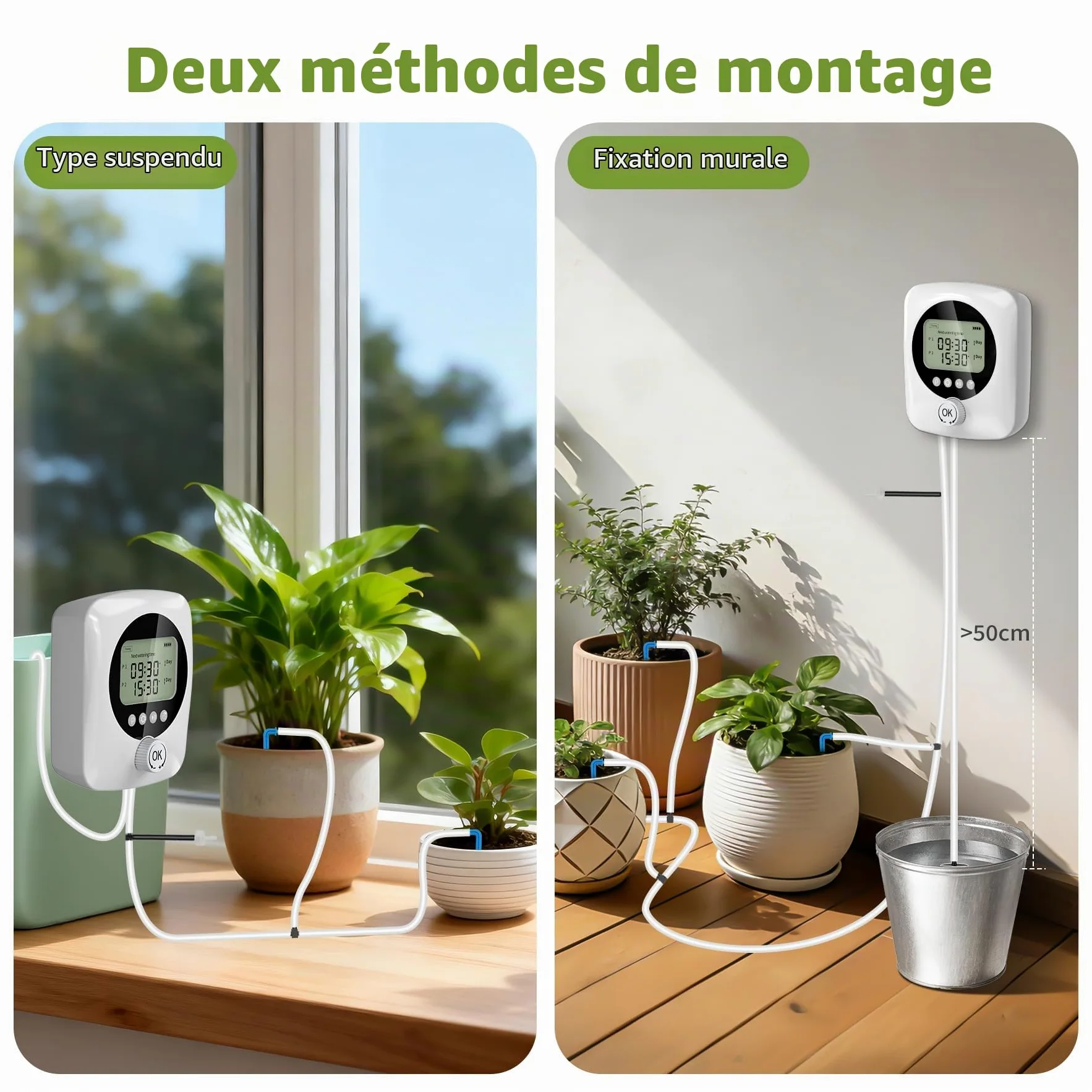 Forever Speed Système Arrosage Automatique D'intérieur avec Double Pompe pour 30 Plantes en Pot, 4400 mAh Goutte à Goutte Rechargeable Système D'irrigation pour Interieur, Balcons