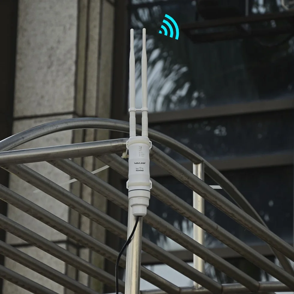 WAVLINK Point d'accès Wi-Fi AC600 Extérieur Double Bande 2.4+5G, Amplificateur WiFi avec 2 antennes, PoE Passif