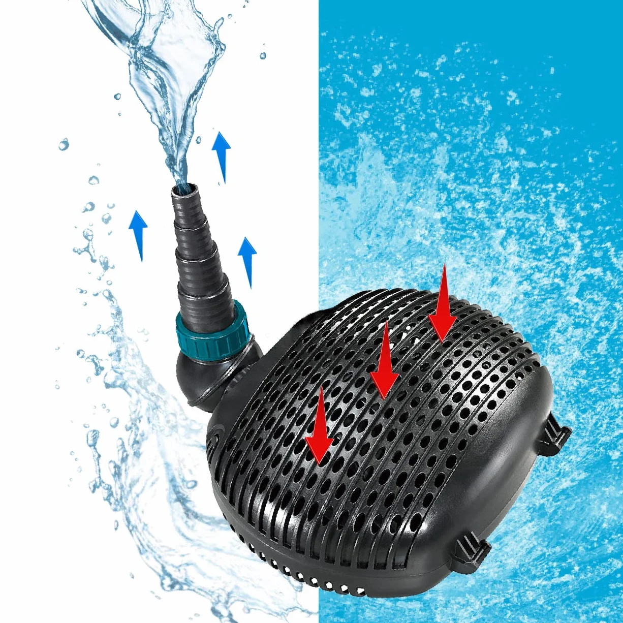 Aquaforte Pompe de Bassin EC-10000 10 m³/H 68W Noir