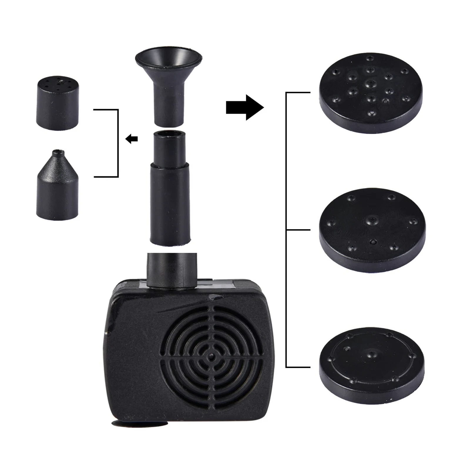 Fontaine flottante de pompe à eau solaire extérieure de décoration de jardin de pompe à eau de panneau solaire de 5W avec 6 becs for l'étang de bain d'oiseau,Haute efficacité