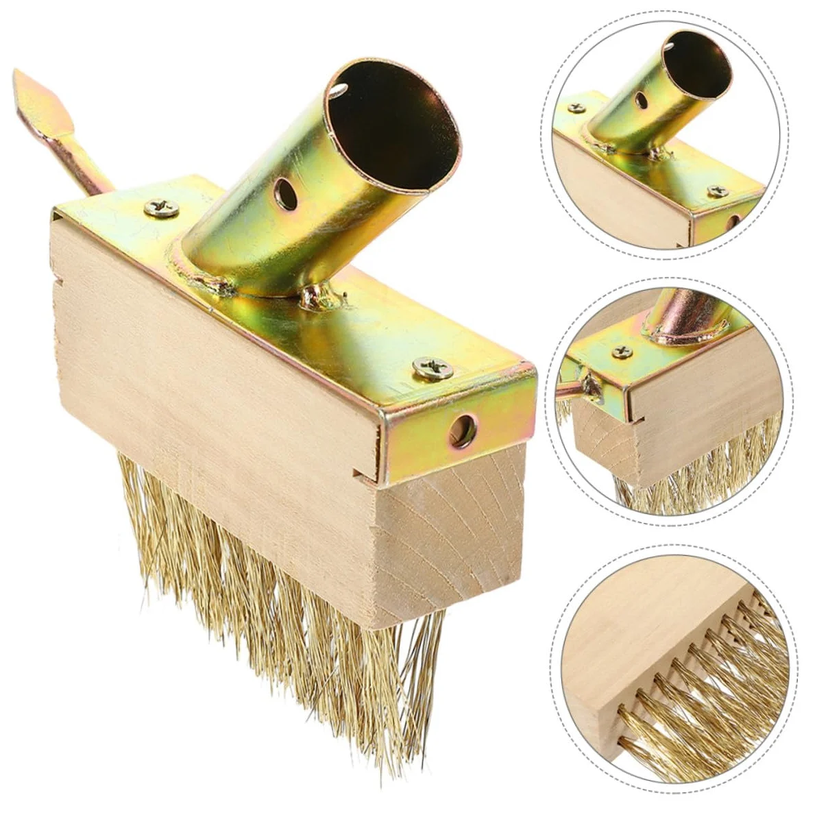 VICASKY 4pièces Brosse Désherbage Métallique Lot de Outil pour Joints de Terrasse et Pavés Nettoyeur de Mauvaises Herbes et Mousse pour Jardin et Allées Extérieures