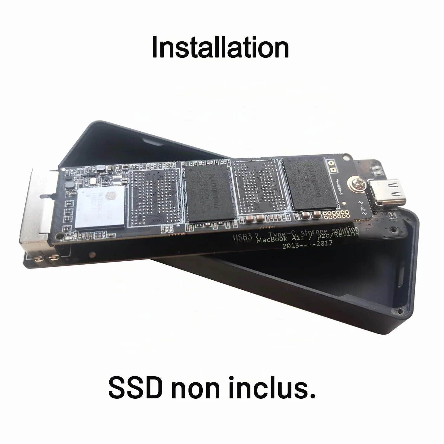 USB C 3.2 Boîtier SSD pour MacBook Air/Pro 2013-2017 A1466 A1465 A1502 A1398