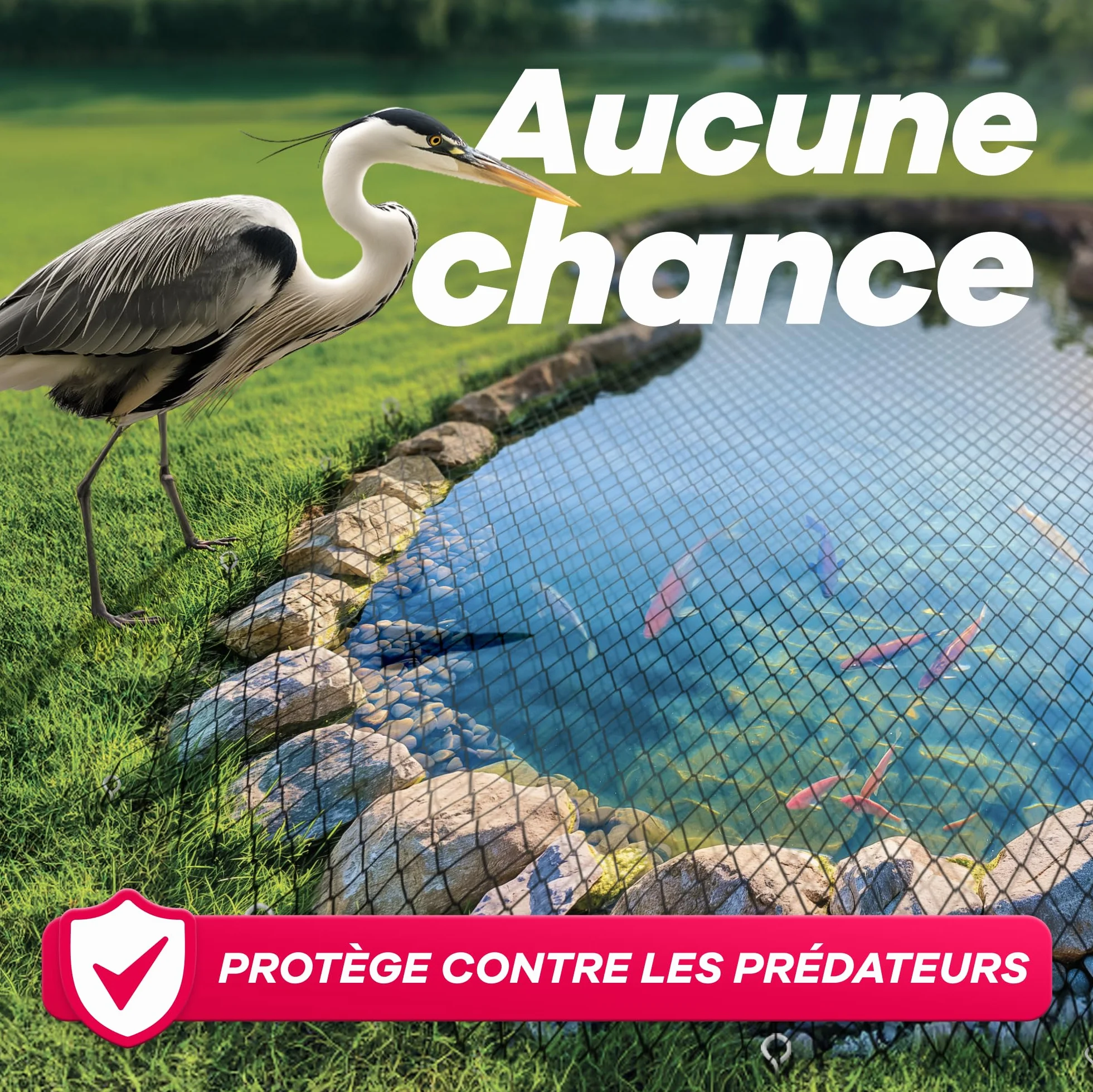 GEROBUG Filet de bassin mailles fines 5 x 2 m résistant aux intempéries UV protection hérons oiseaux filet
