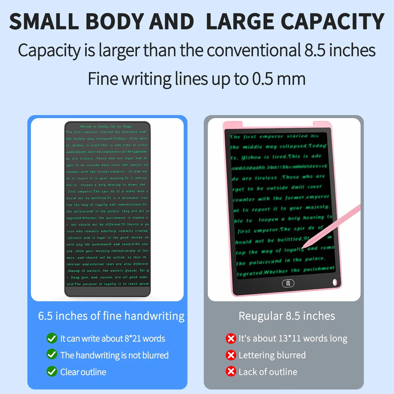 Tablette d'écriture LCD 16,5 cm bloc-notes numérique réutilisable pour adultes et enfants