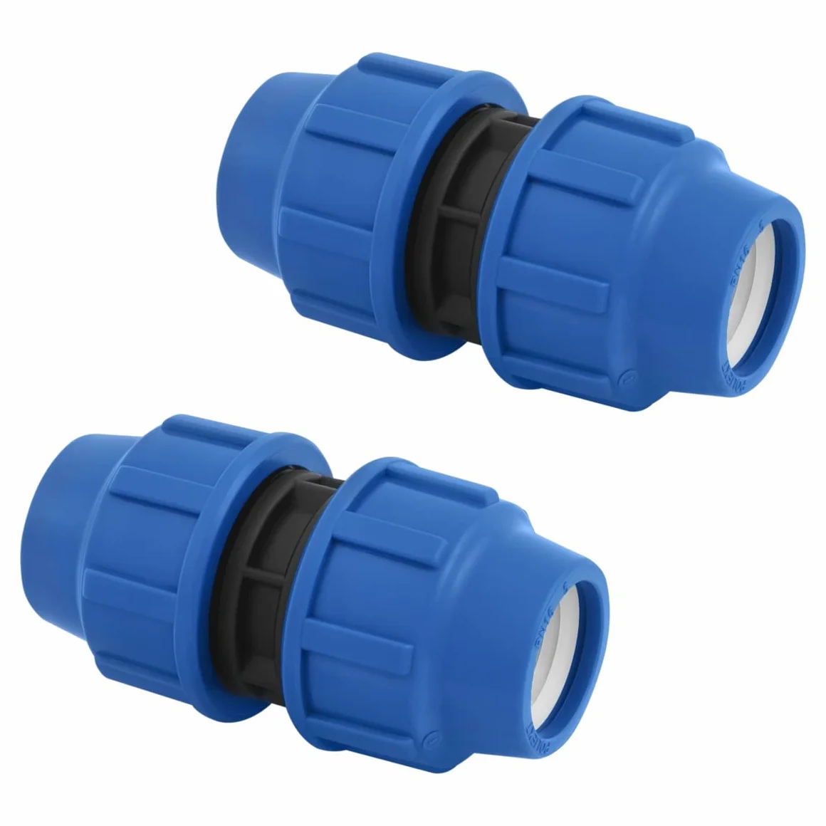 Connecteur pour tuyaux MDPE PP 25mm Adaptateur eau PE compression Raccord plomberie PN16 compatible PE80 PE100 2 pièces