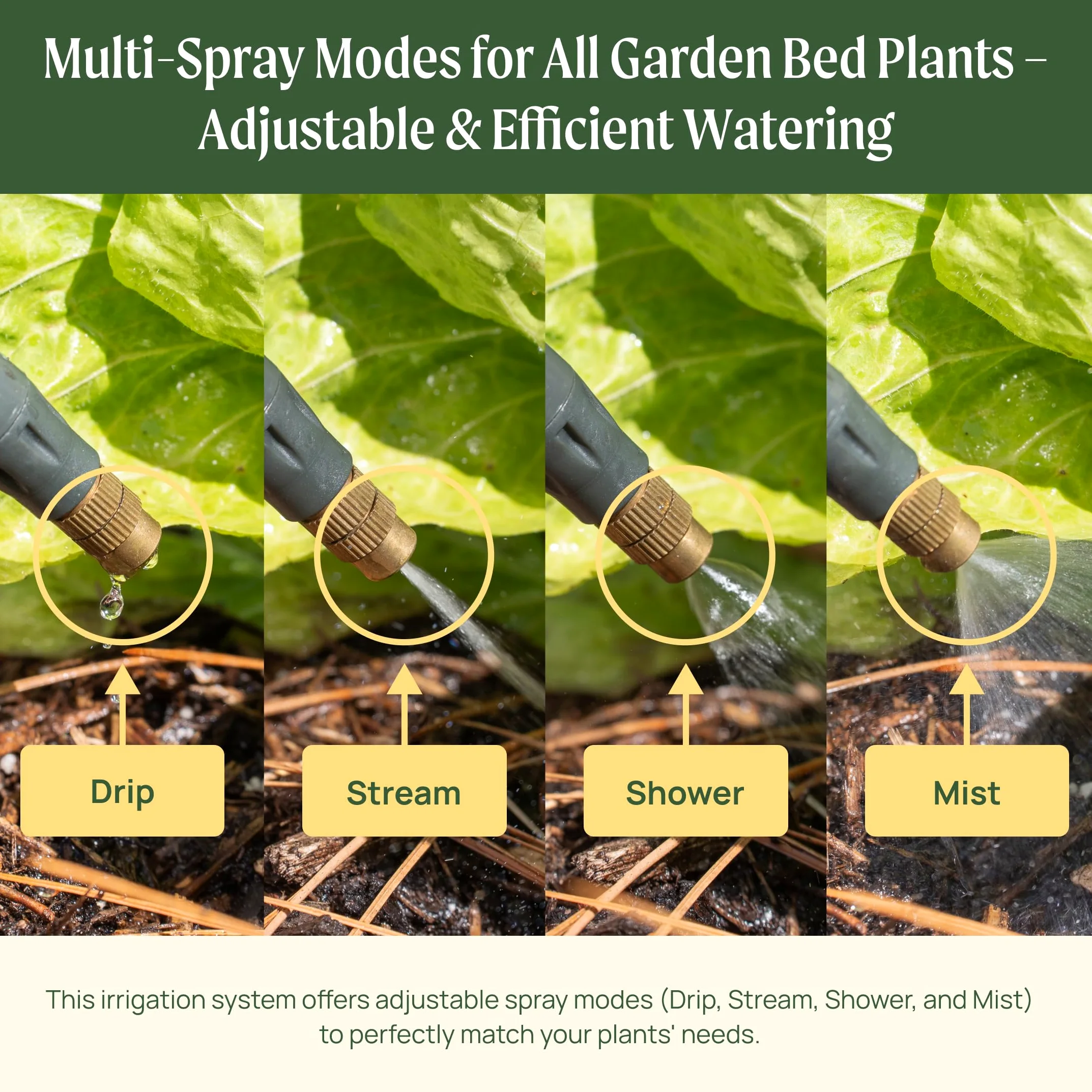 Vego Kit d'irrigation de jardin – Système d'irrigation goutte à goutte pour parterres de jardin surélevés, solution d'arrosage efficace pour légumes, fleurs et plantes, installation facile à faire