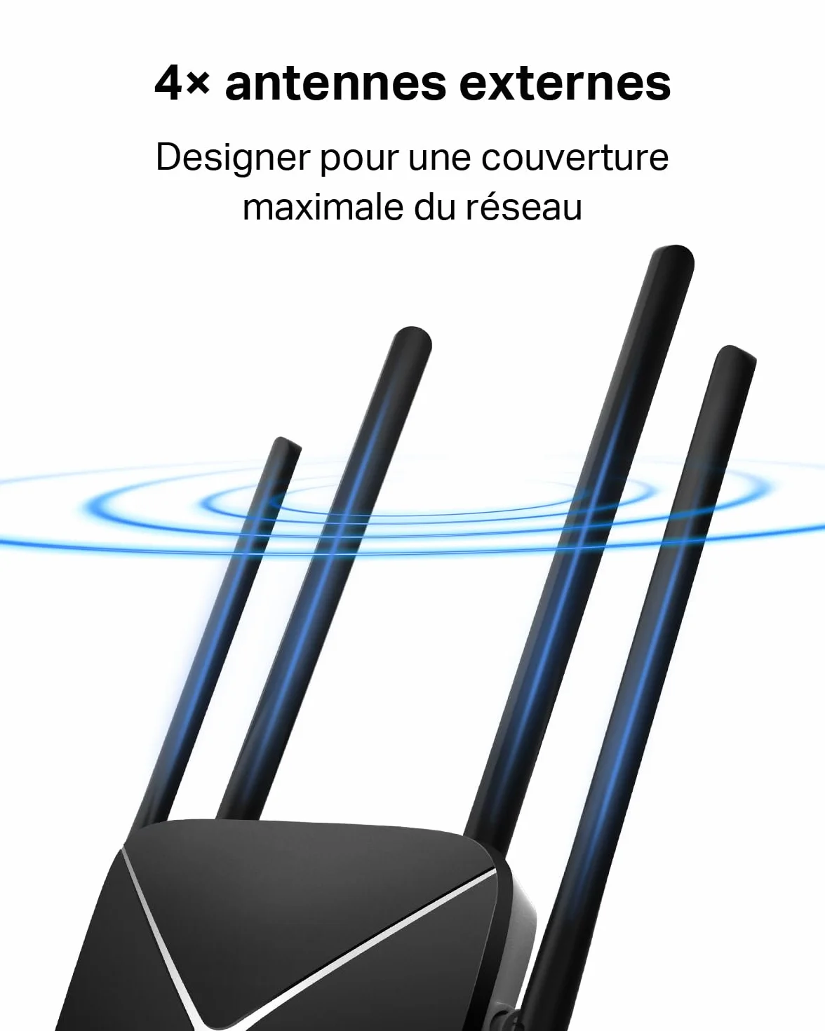 Mercusys MB115-4G Routeur 4G LTE WiFi 300 Mbps 2.4 GHz Carte SIM Nano 4 Antennes