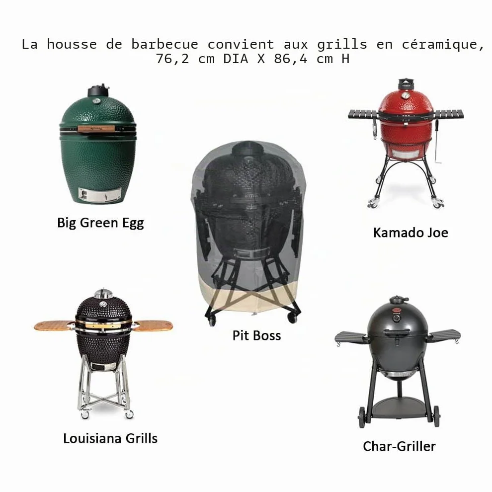 onlyfire Housse de Protection Barbecue Kamado 76.5x86.5 cm Imperméable Extérieur