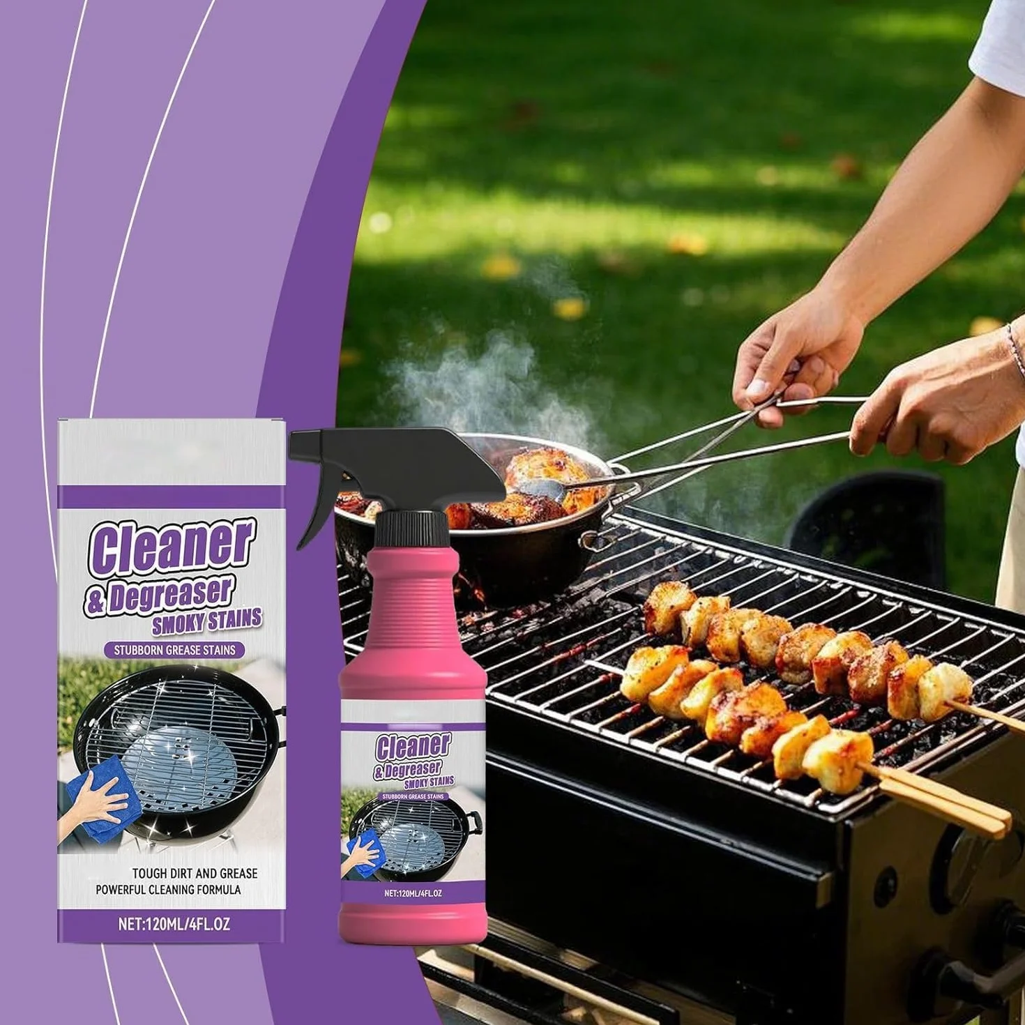 2026 Nouve Fast-Acting Heavy-Duty Grill Degreaser Spray, Nettoyant Barbecue Spray Degraissant pour Élimination Rapide de la Graisse, Accessoires Barbecue (1 PCS)