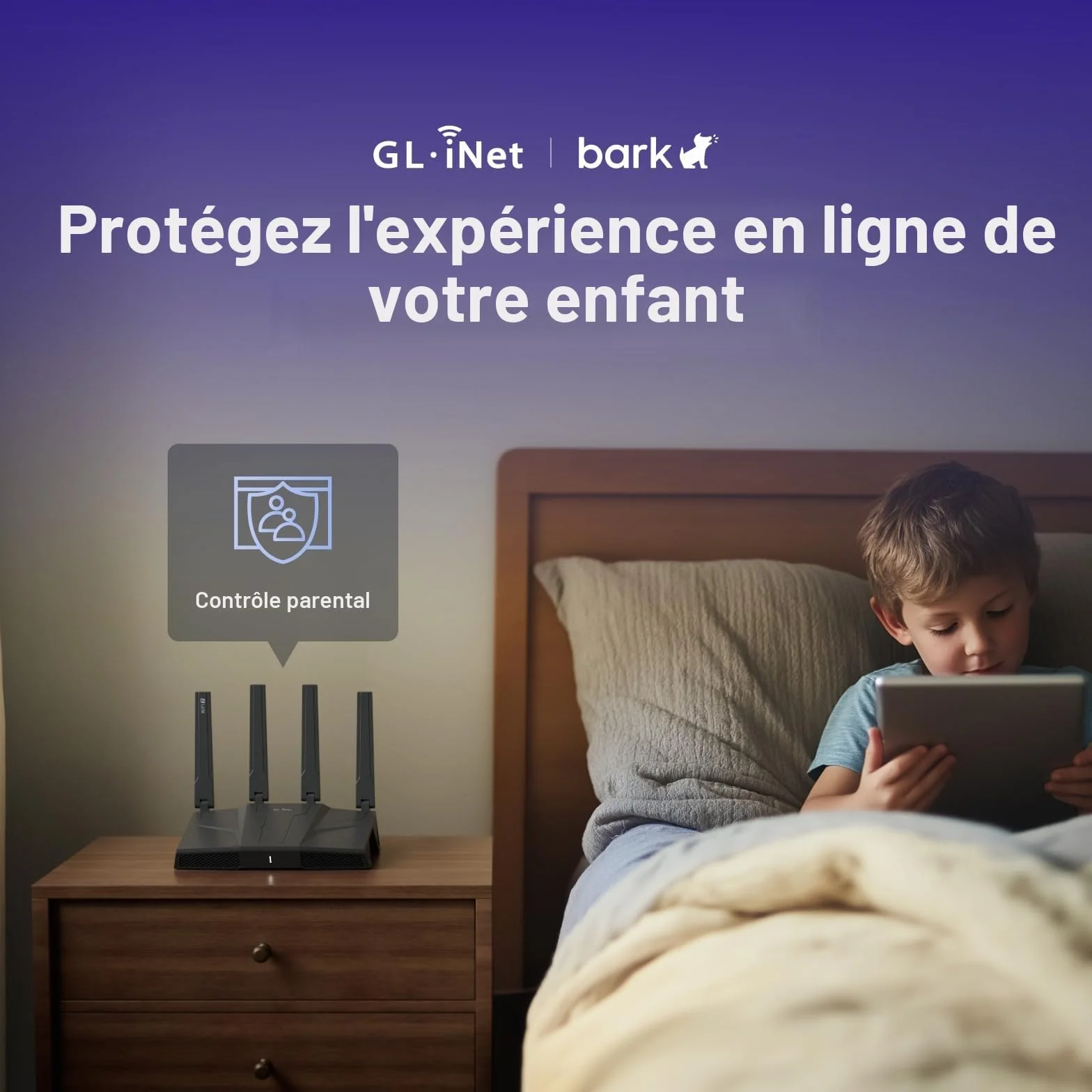 GL.iNet GL-BE9300 Flint 3 Routeur WiFi 7 Tri-Band Gaming Haute Vitesse 5 Ports Multi-Gig 2.5G MLO