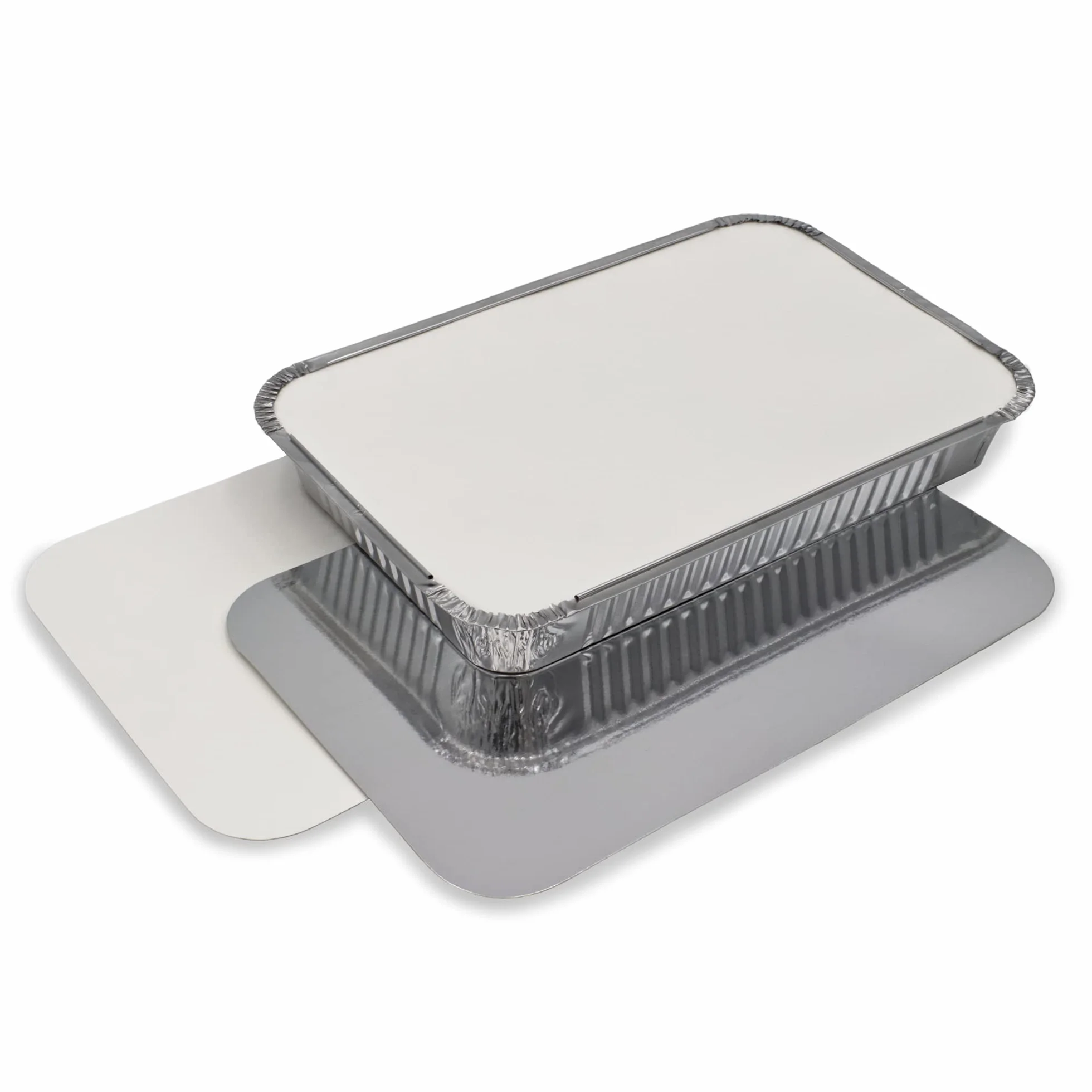 Mamatura Lot de 25 coupelles XL en aluminium avec couvercles 32 x 22 cm 2100 ml