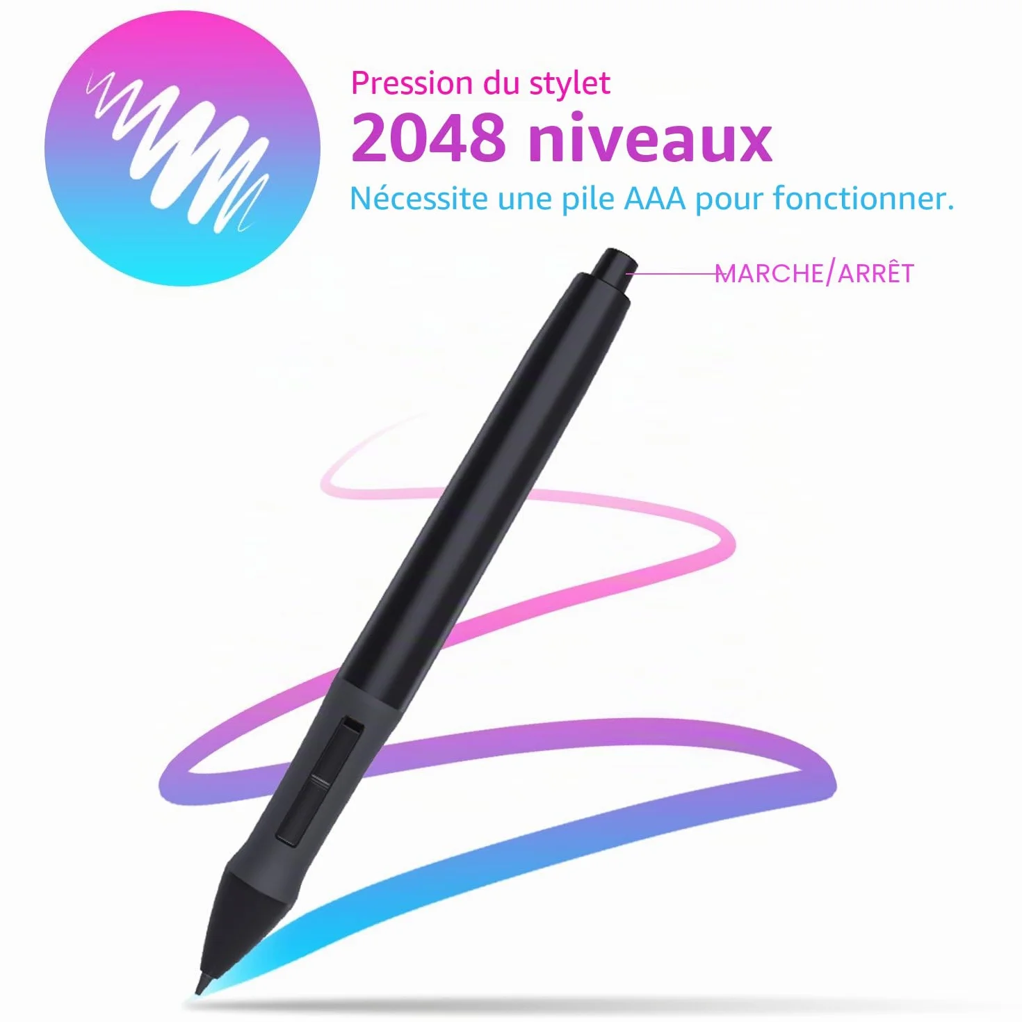 Huion 420 Tablette Graphique Portable 4000 LPI 2048 Pression Stylet à Pile 10x5,6cm (4"x2,23")