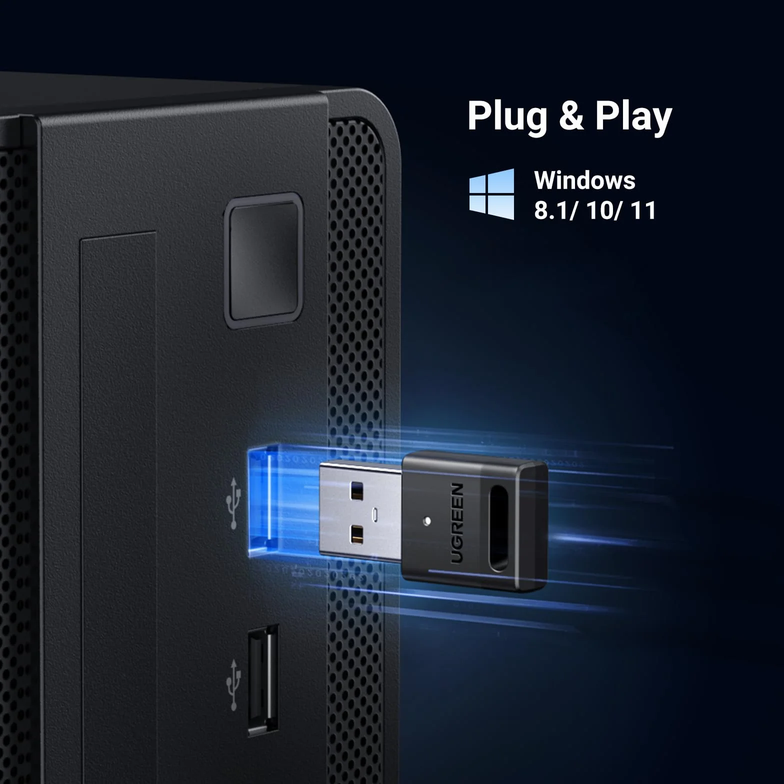 UGREEN Dongle Bluetooth 5.3 USB Clé Faible Latence 20M Portée Windows 11 10 8.1