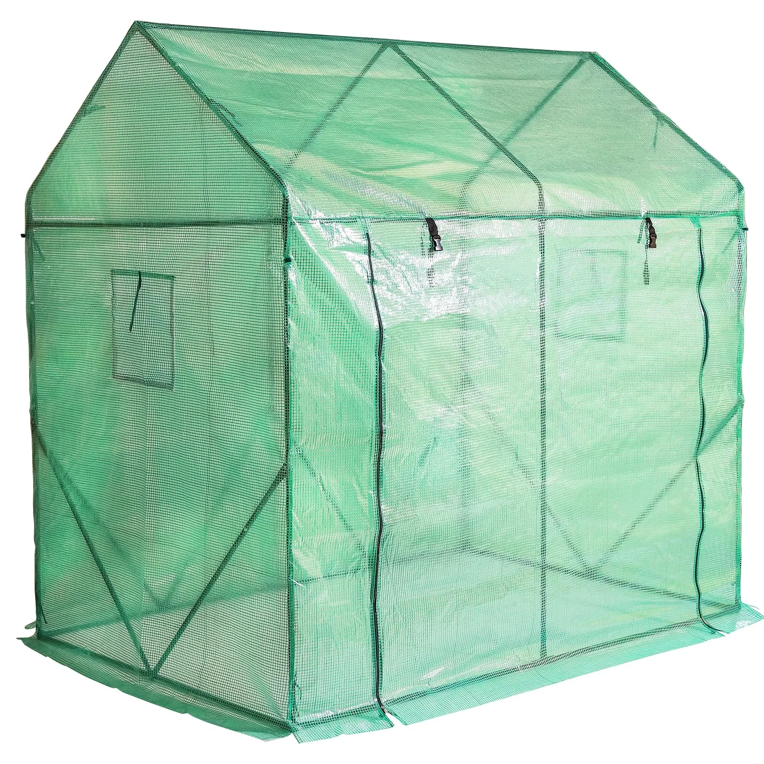 Yorbay Serre de Jardin Tente pour Plantes Tomates Fleurs Bâche renforcée en PE 140 g/m² - 200 x 140 x 200cm (LxBxH), Solide, Verte Réutilisable