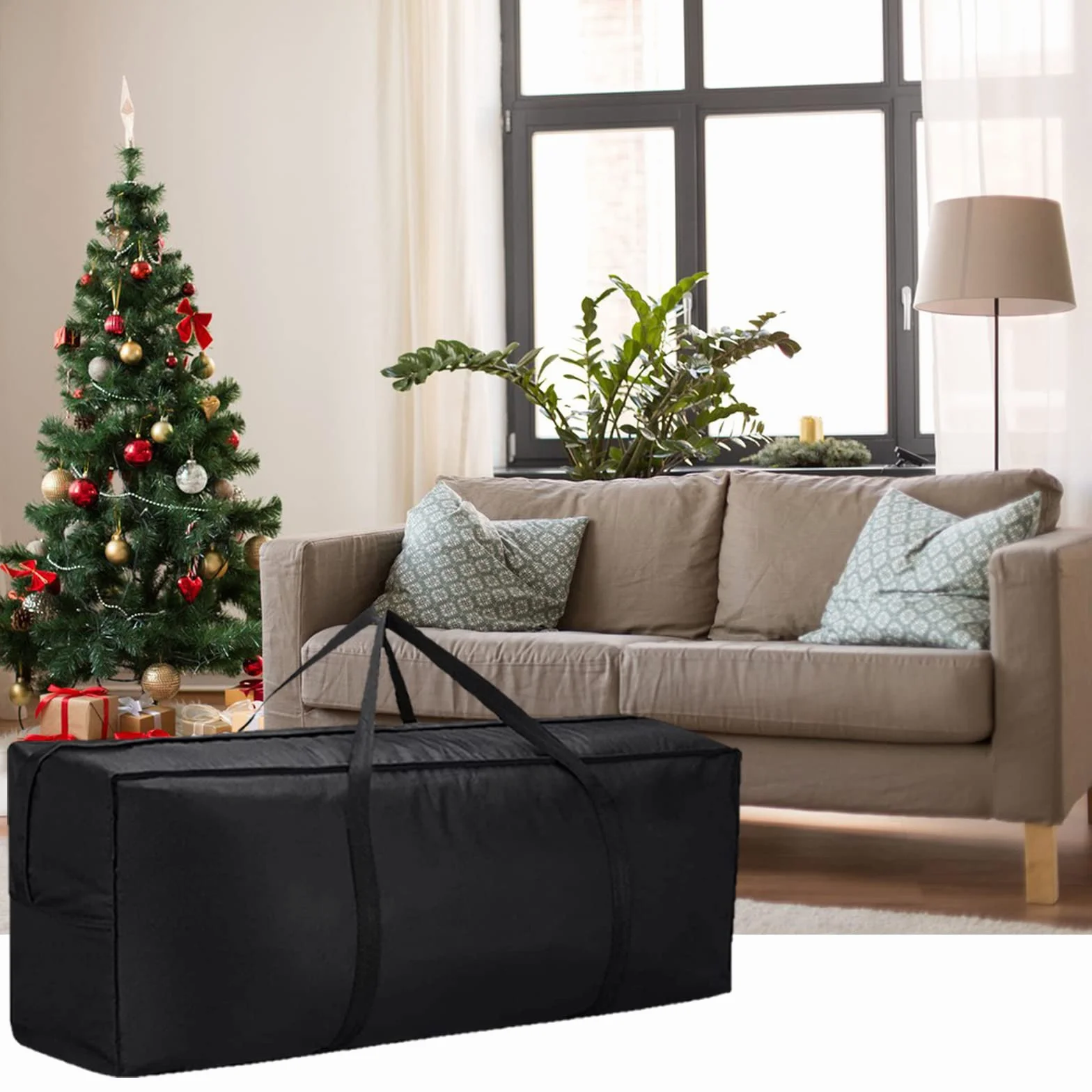 Kingling Sac de Rangement imperméable pour Coussins de Jardin 173 x 76 x 51 cm