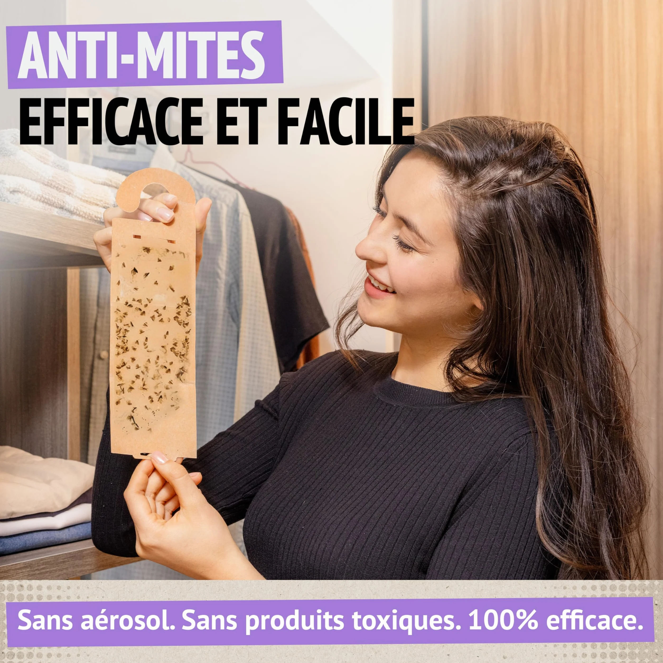Piège Anti-Mites Textiles Lot de 10 – Anti-Mites Vêtements Penderie – Piège à Phéromones Armoire