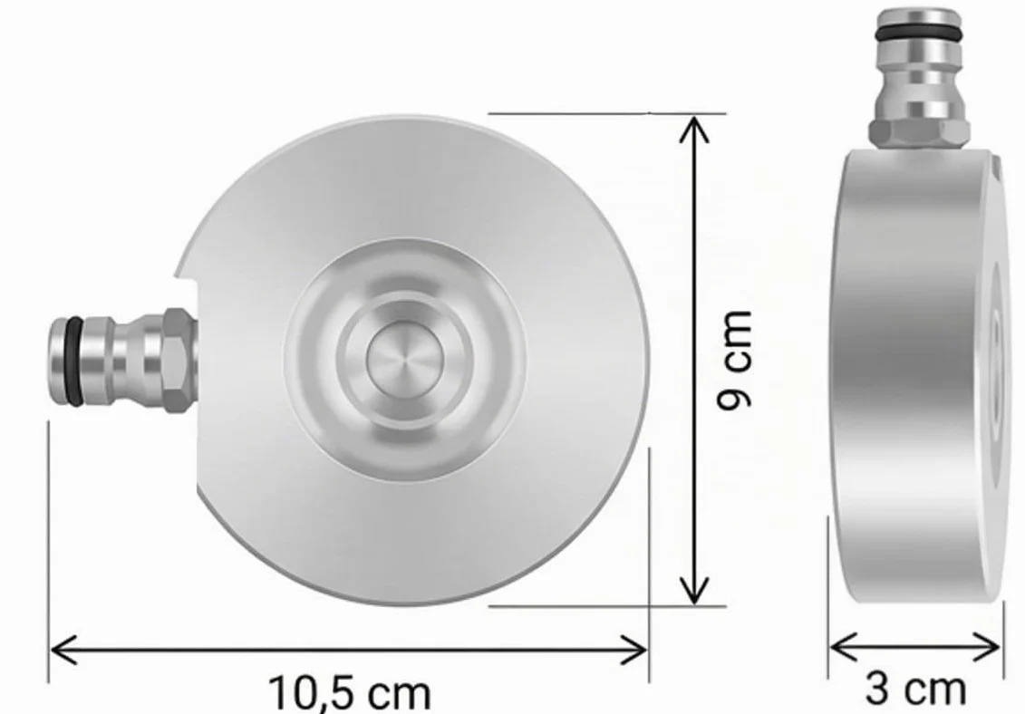 Arroseur de pelouse, type arroseur de sol, fabriqué en Allemagne, en aluminium massif