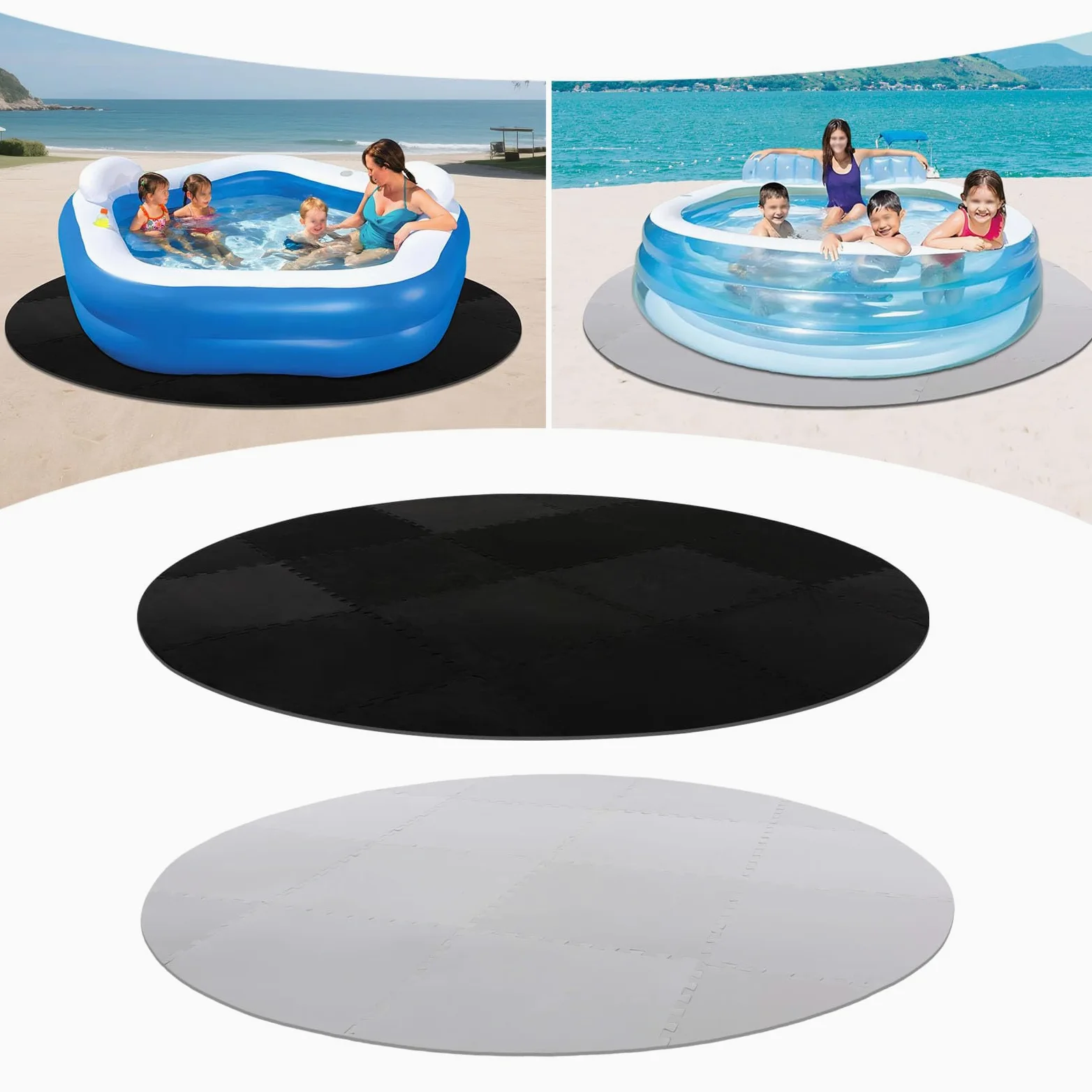Tapis de Sol Rond pour Spa de 196 cm, Tapis de Protection de Sol pour Spa extérieur, Coussin Anti-dérapant et imperméable en Mousse EVA, Tapis de Protection de Sol pour Bassin