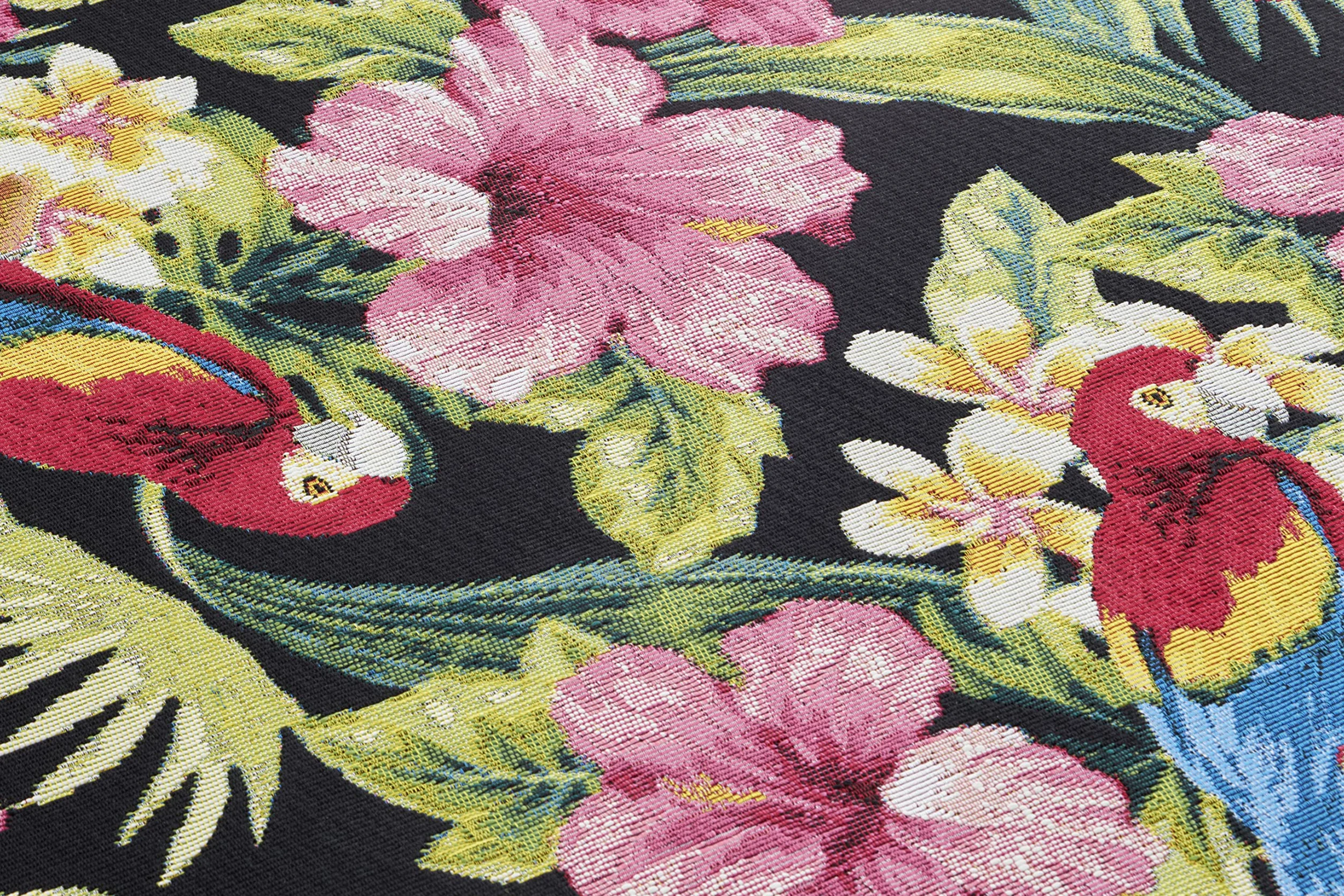 HANSE Home Tropical Feeling Tapis d'intérieur et d'extérieur - Tissé plat - Motif floral - Certifié Öko-Tex - Résistant aux intempéries et aux UV - Pour balcon, terrasse, jardin, salon - Multicolore -