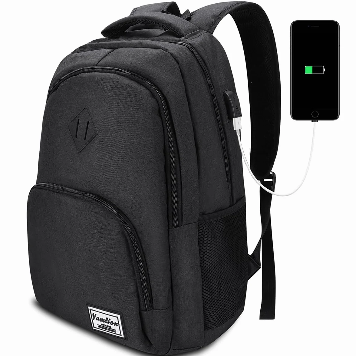 YAMTION Sac à dos d'école unisexe pour ordinateur portable lycée université travail