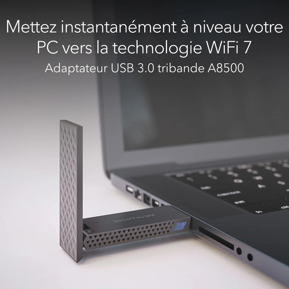 NETGEAR Adaptateur USB 3.0 Nighthawk WiFi 7 (A8500) Clé WiFi 7 BE5000 Tribande 6 GHz