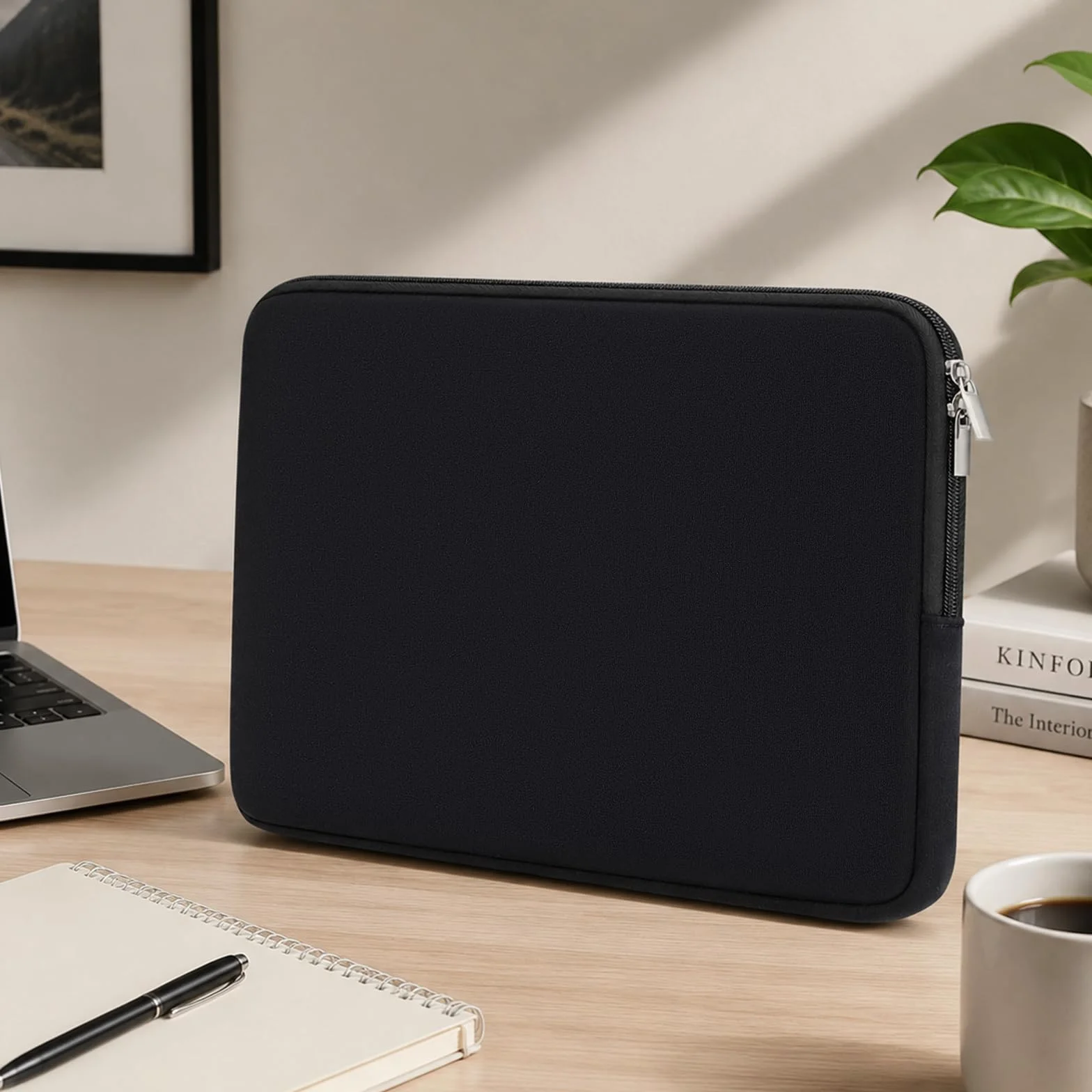 RAINYEAR Housse de Protection Ordinateur Portable 14 Pouces Compatible MacBook Air 15 Pouces M2 M3 M4 M5 Noir