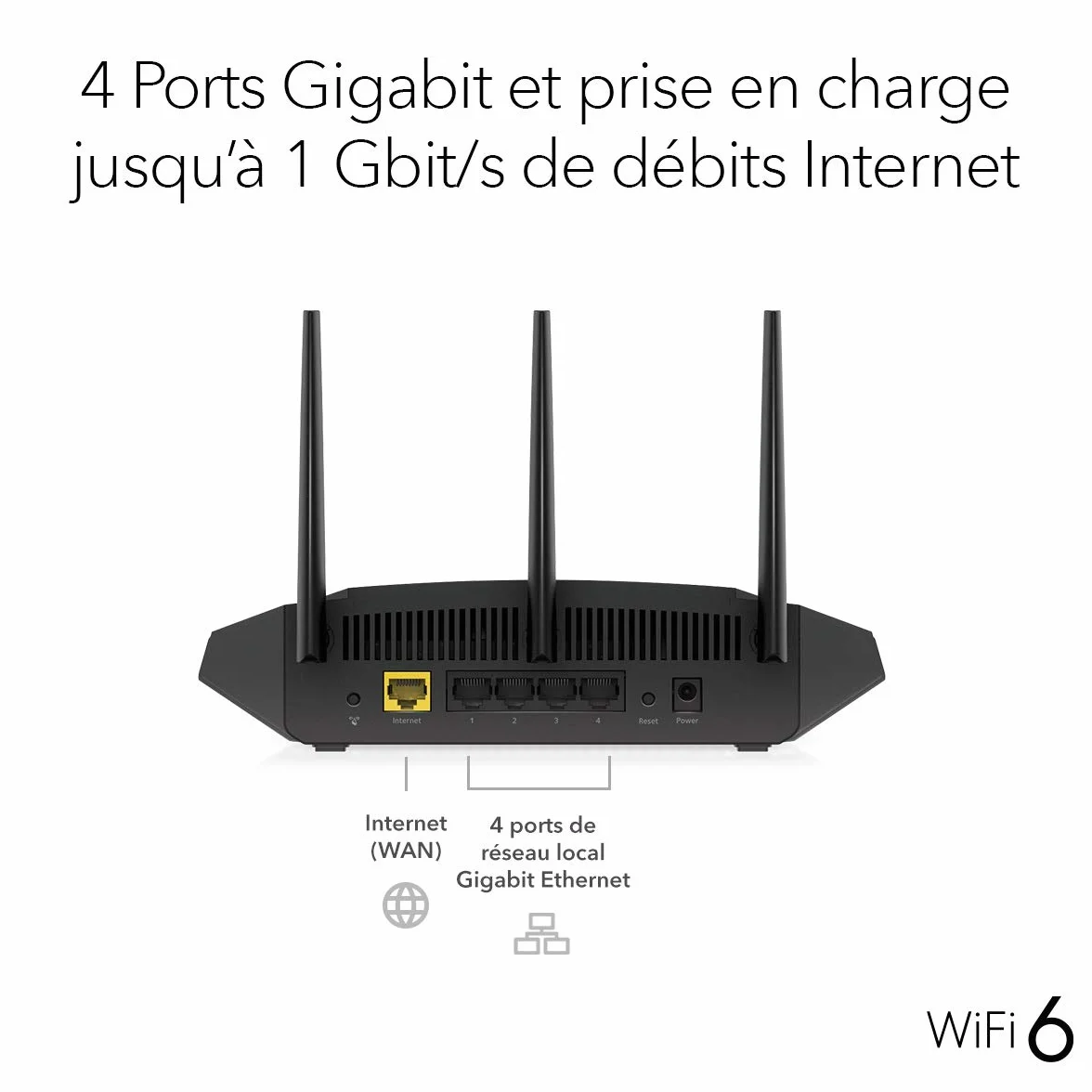Netgear Routeur WiFi 6 AX1800 RAX10 Bi-Bandes 1,8 Gbit/s