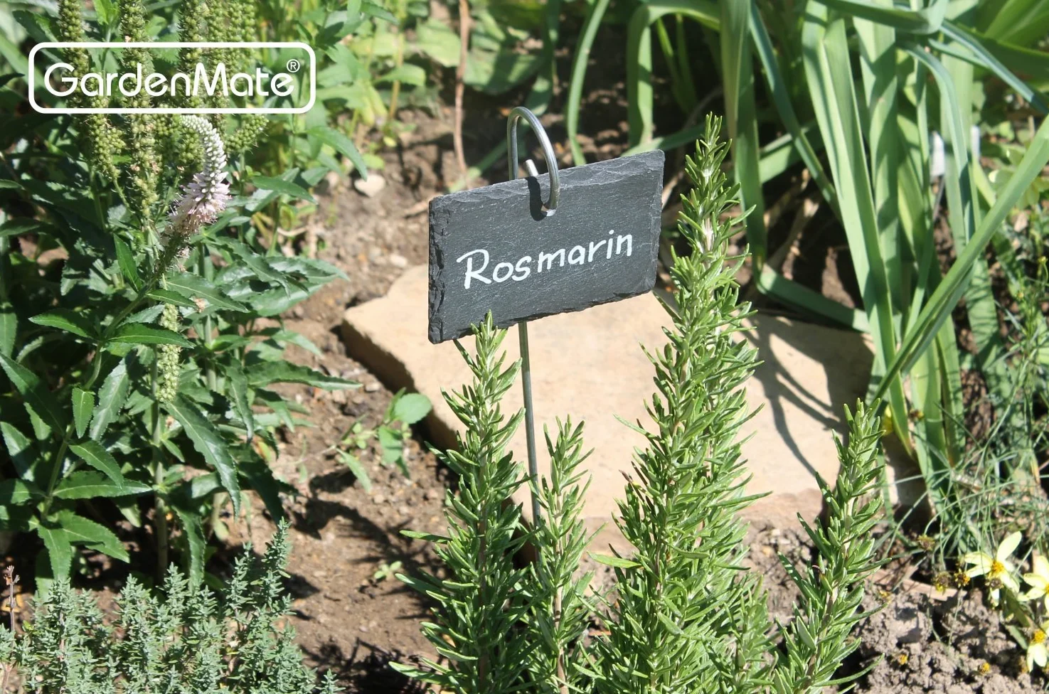 GardenMate 10-Pack 10,2 cm X2 3/10,2 cm Ardoise étiquettes 5-Pack 17" Slate Labels with Metal Rod