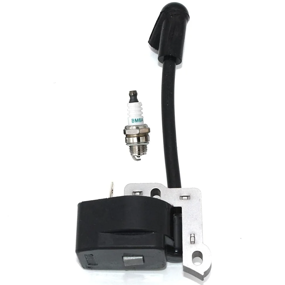 Module d'allumage avec Bougie d'allumage BM6A pour Homelite Ryobi Tondeuse débroussailleuse Taille-haie élagueuse Coupe-Bordures 850108001 850108002