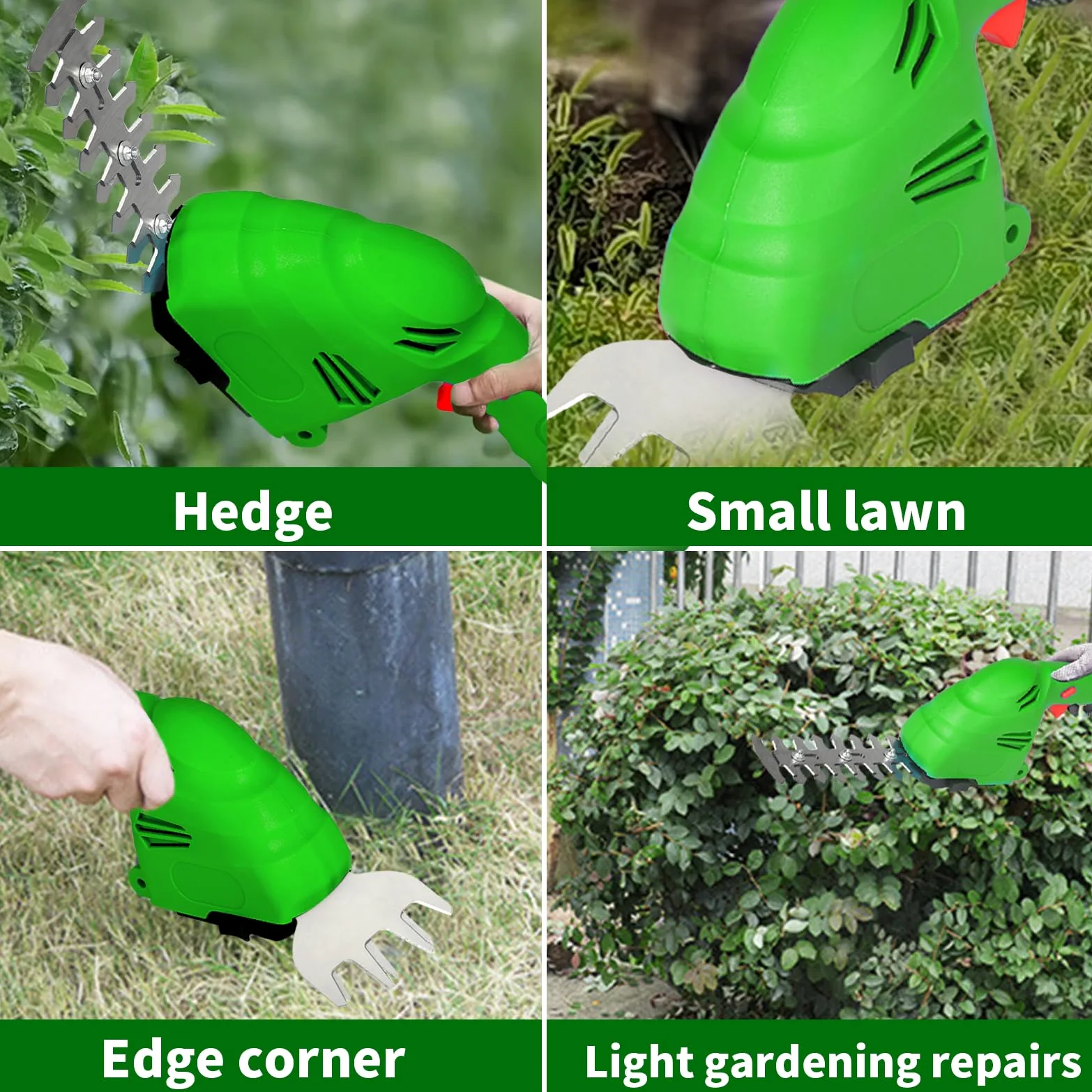 2 en 1 Cisaille à Gazon sans Fil, Taille-haie Électrique Rechargeable Désherbeur D'arbustes Désherbeur Outils De Jardinage Interface EU Type-C