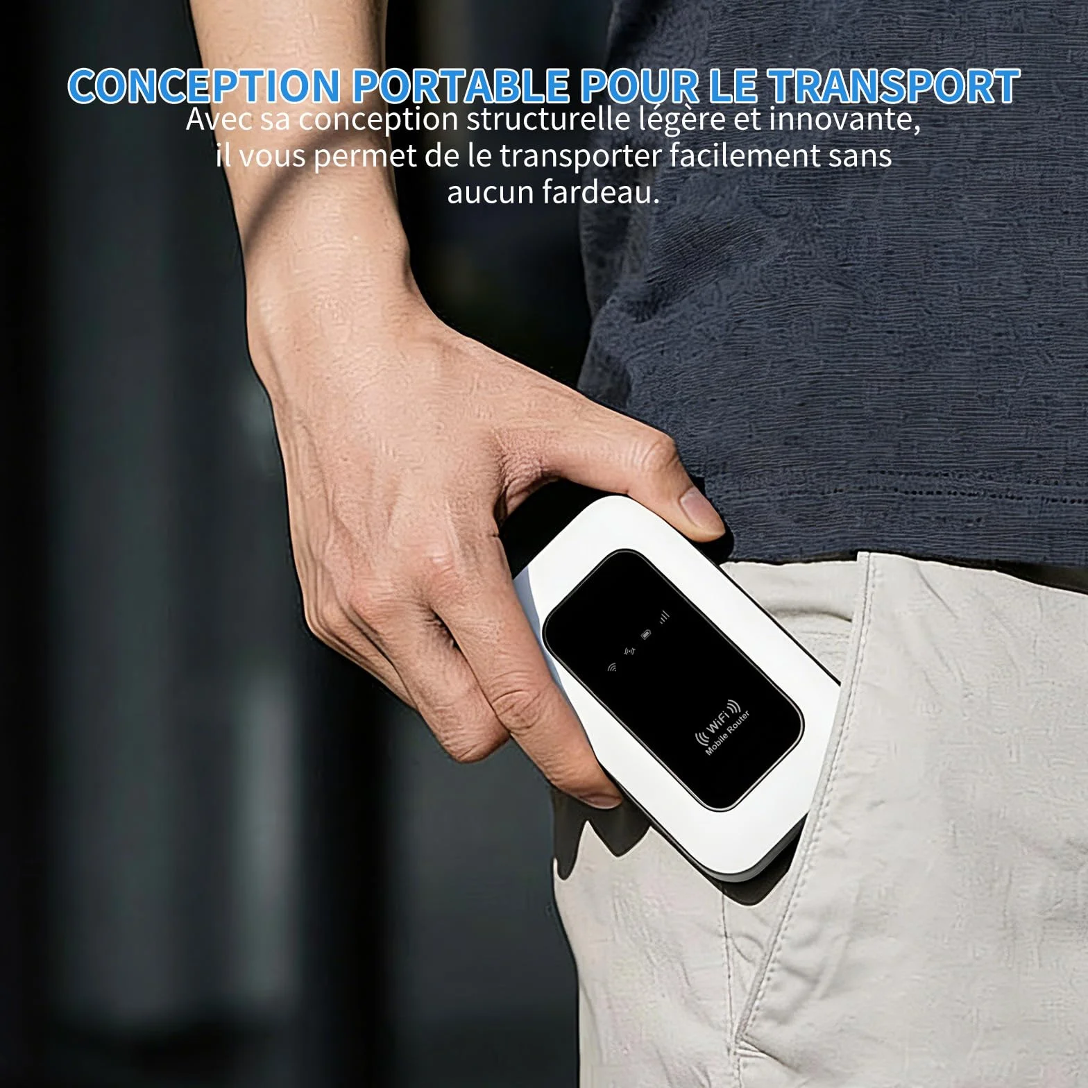 Routeur 5G Portable WiFi 6 avec Slot SIM Déverrouillé Modem 5G Carte SIM Internet Mobile Haut Débit 5G/4G+ Jusqu'à 22 Appareils