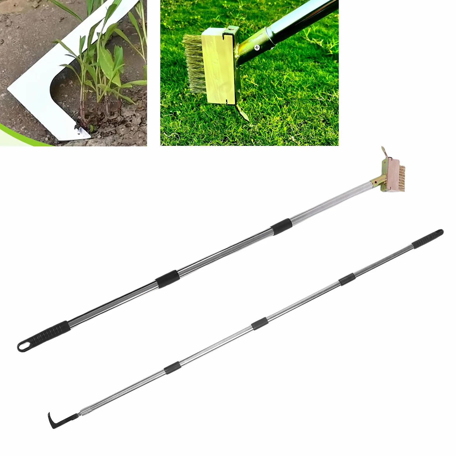 Pssopp Ensemble D'outils de Désherbage de Fissure en Acier Inoxydable Kit D'outils de Désherbage Brosse à Mousse pour Allées Terrasses Pavés Chemins de Jardin