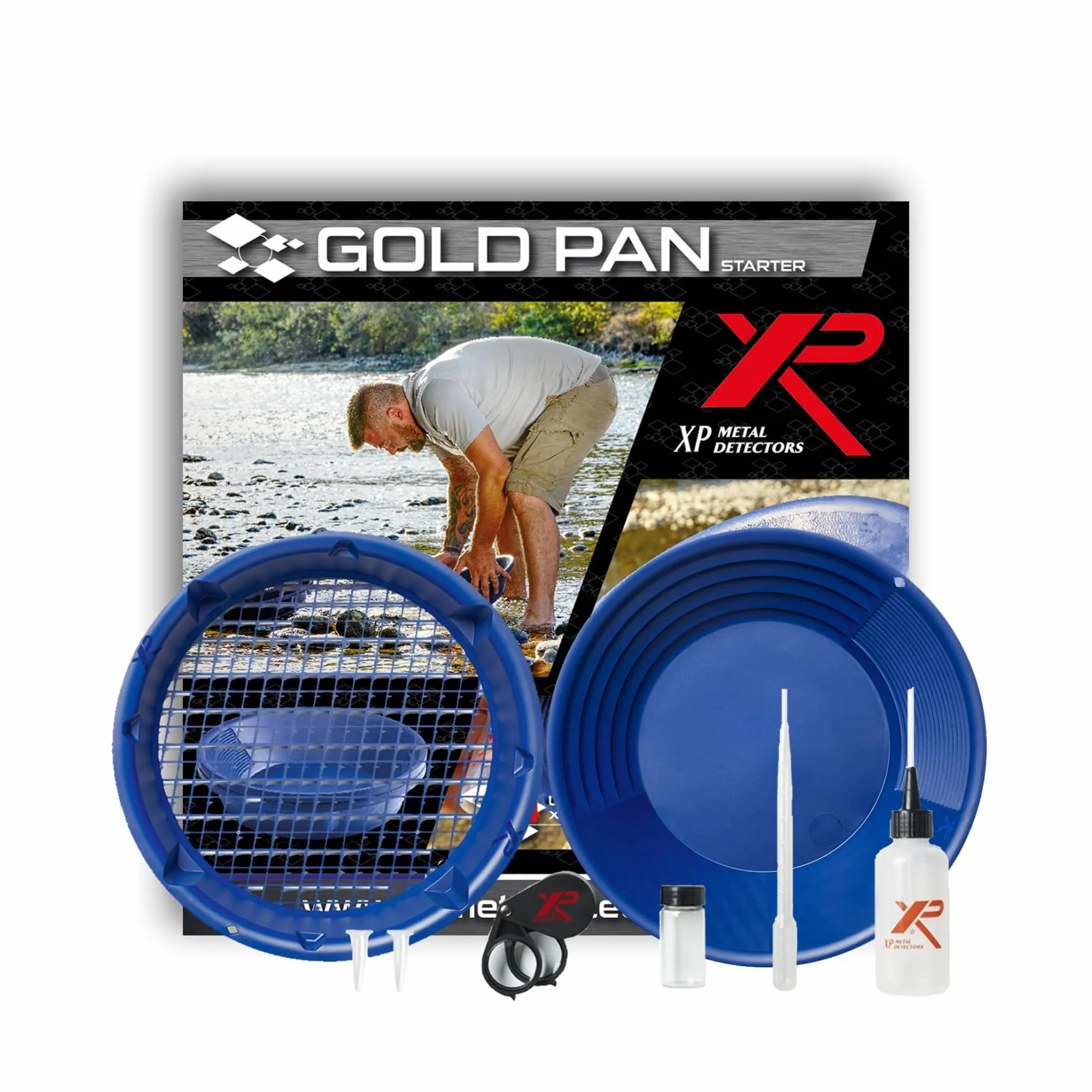 XP Metal Detectors Kit de démarrage Gold Pan - Inclus pan 37cm, tamis et accessoires GP-Starter-KIT