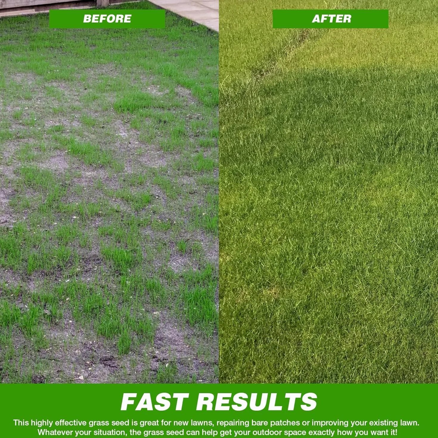GroundMaster Semences de Gazon Pousse Ultra Rapide 5 kg 150 m² Résistant à la Sécheresse