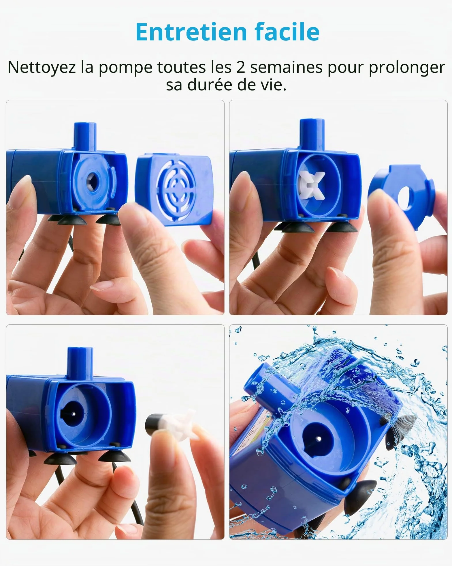 NICREW Pompe de Fontaine à Chat Chien, Pompe à Eau Submersible