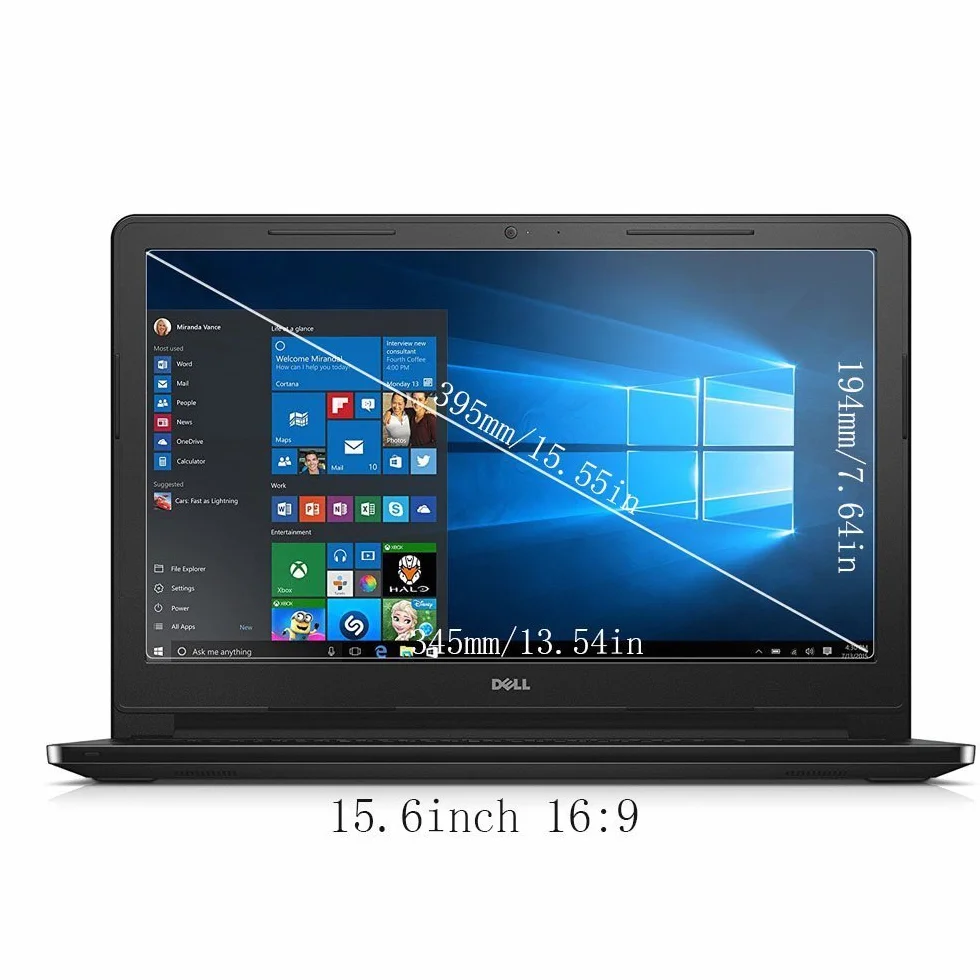 Protection d'écran 15,6" verre trempé 9H pour Asus/HP/DELL/Acer/Sony/Samsung/Lenovo/Toshiba 16:9